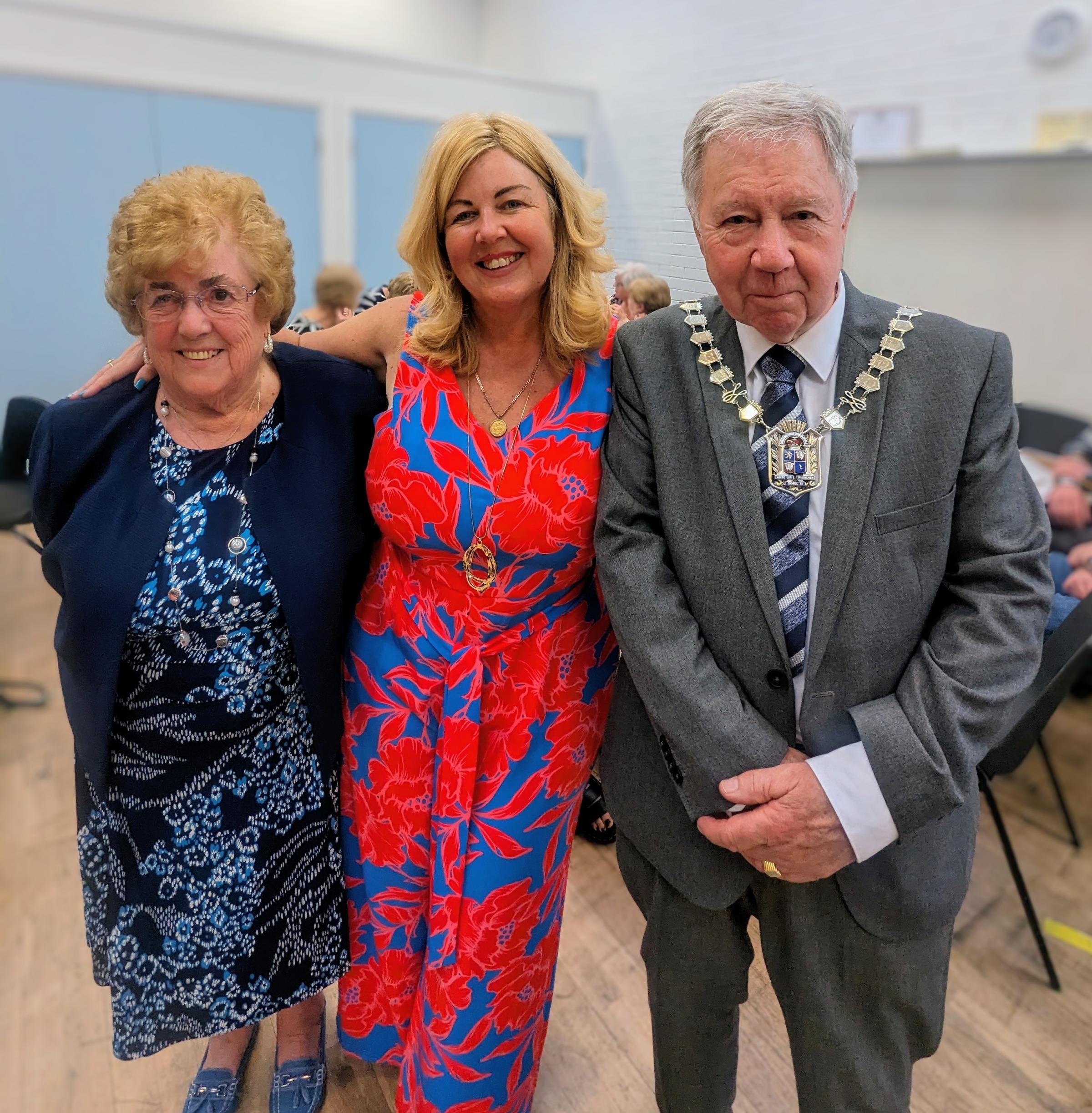 Mayor of Mold Cllr Brian Lloyd with wife Jean and daughter Joanne Jakeman.