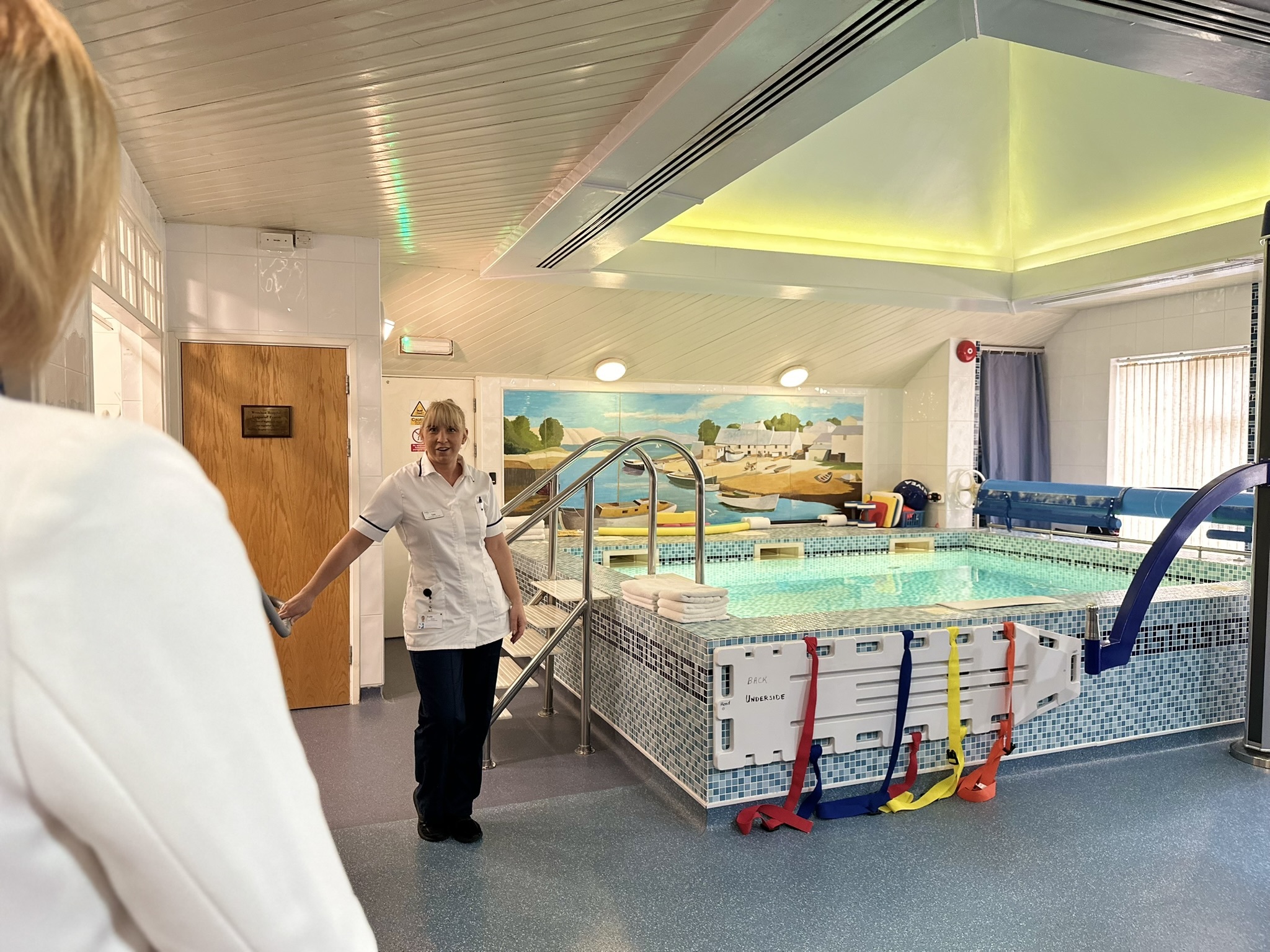 Kate Wilson (rehabilitaion) at the Nightingale House Hospice hydrotherapy pool.