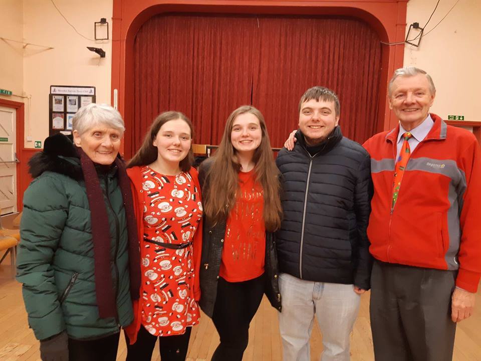 Fred and Shirley Snowden with grandchildren Sam, Bethan and Rebecca.