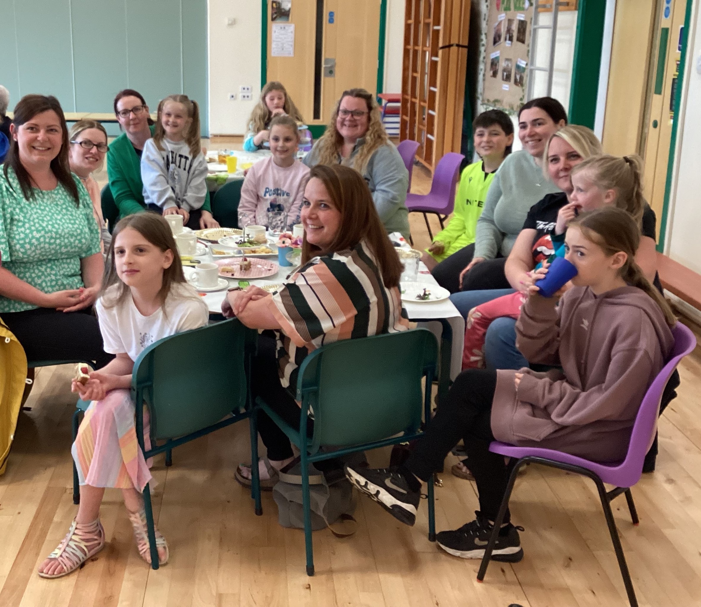 Pupils hosted afternoon tea for the community at Ysgol Penygelli.