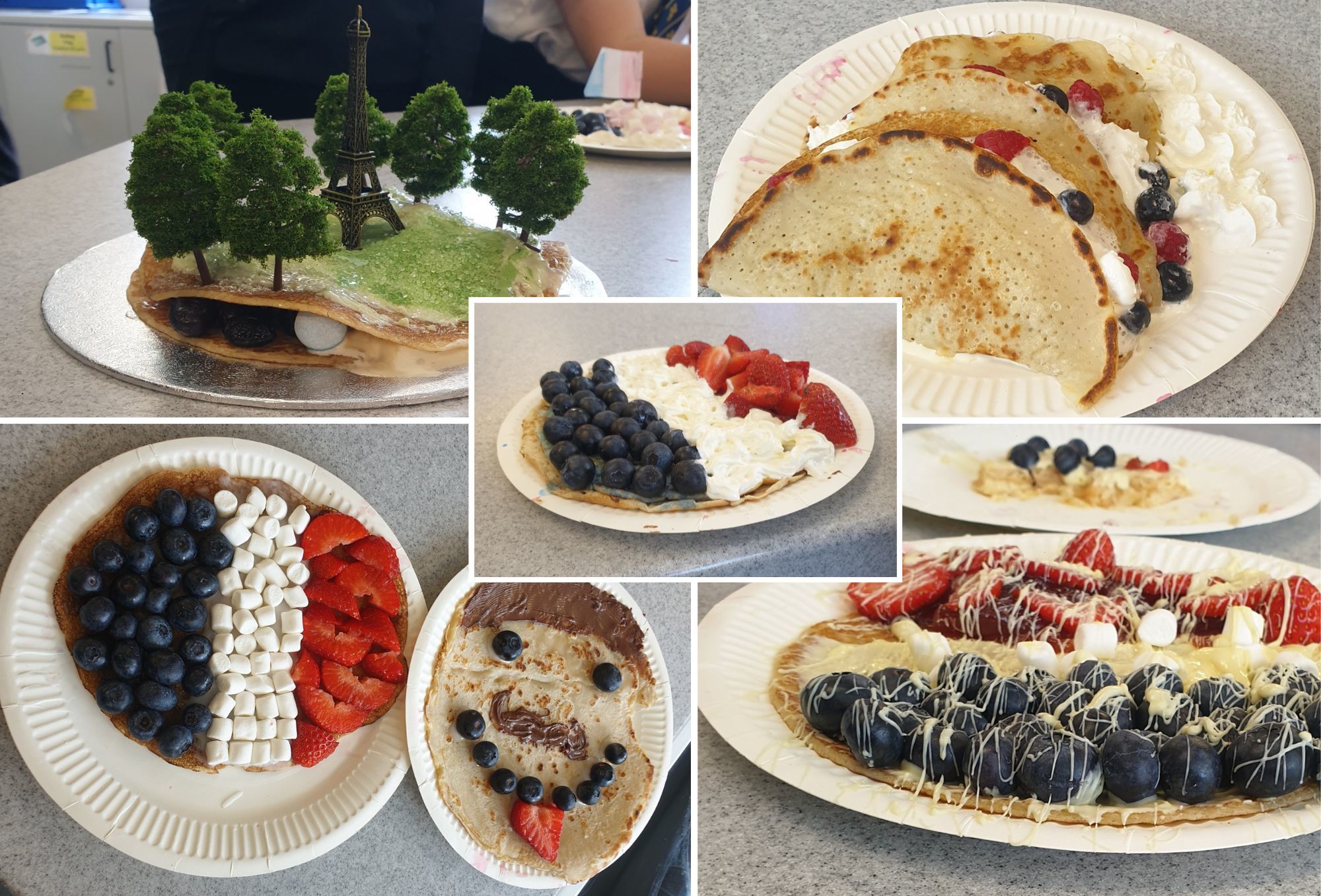 Some of the French-themed crêpe produced by Year 8 students.