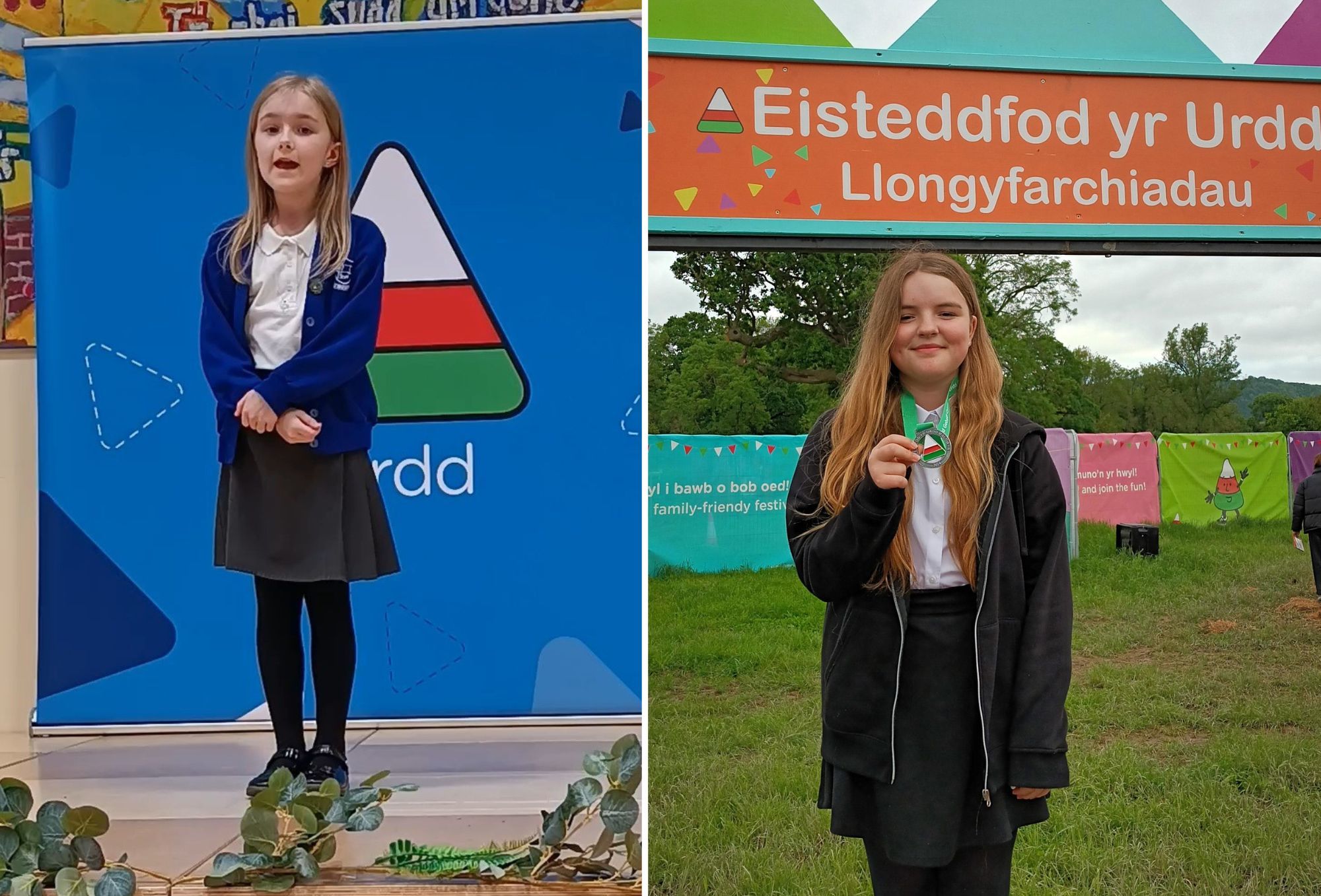 A great Urdd experience for sisters Erin Halsall (left) and Natalie Halsall.