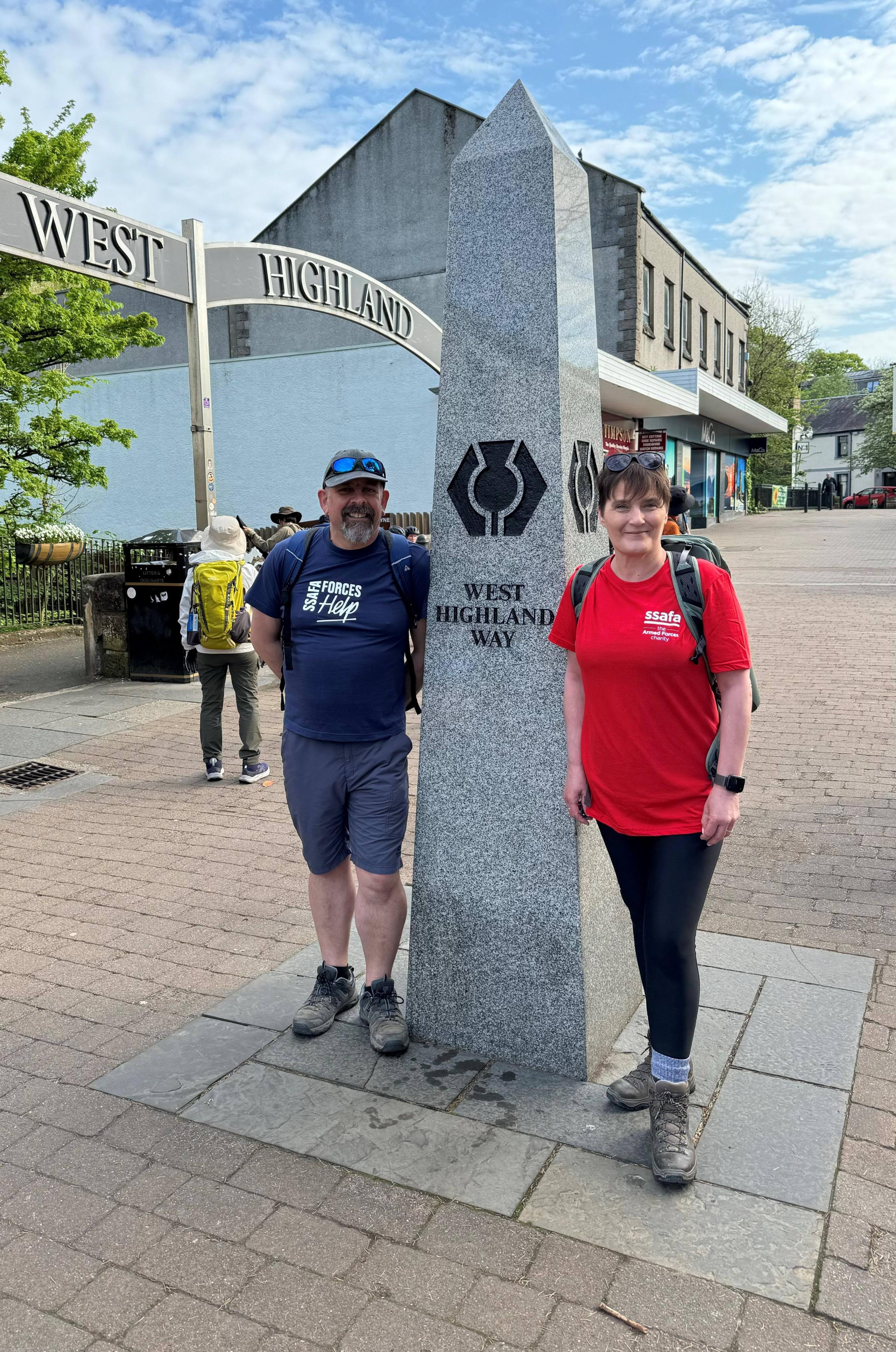 Cheryl and Arwel Edwards have completed the West Highland Way in aid of SSAFA.