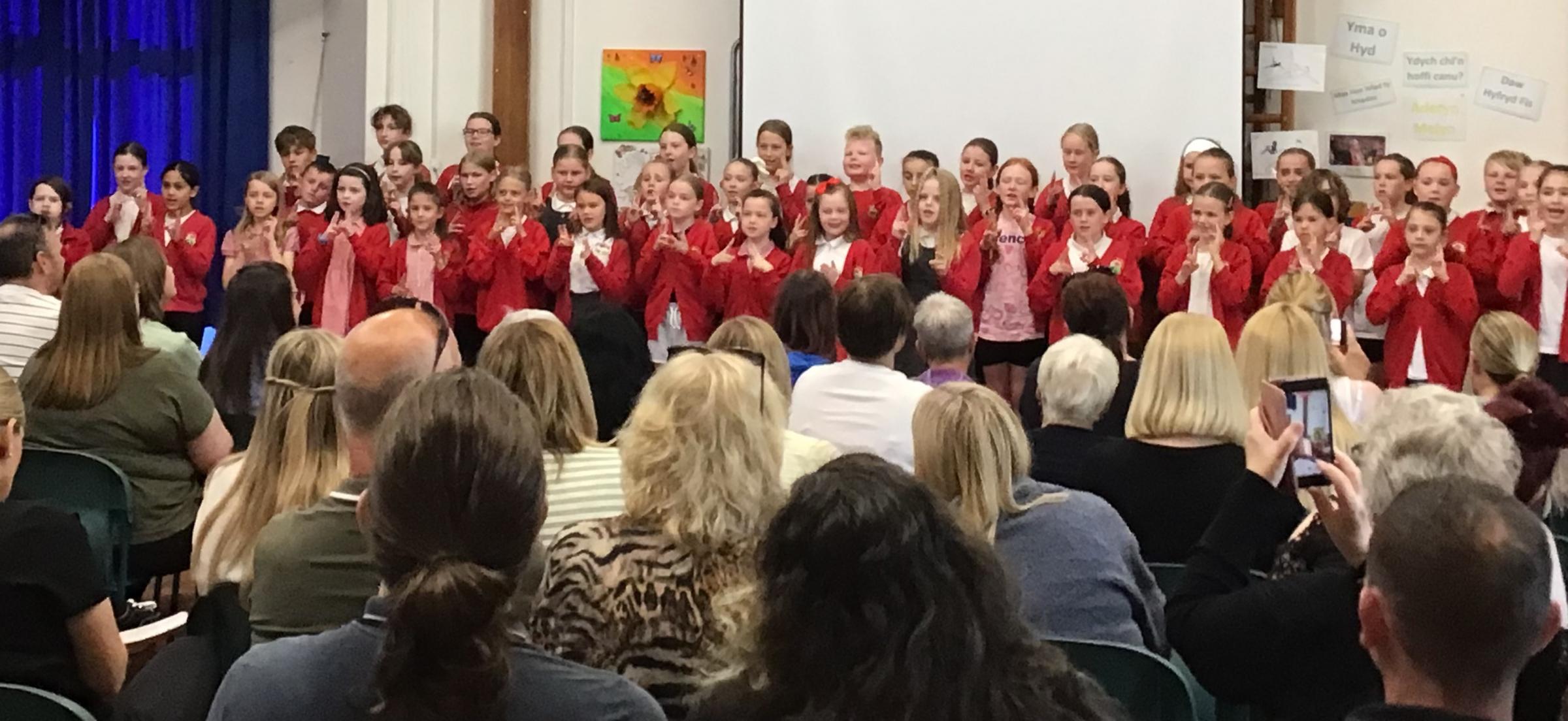 Ysgol Mynydd Isa Junior BSL choir.