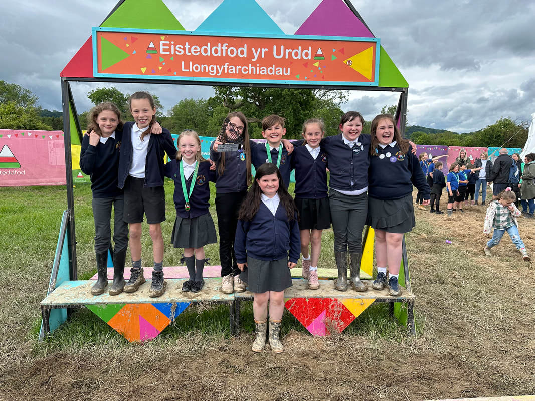 Ysgol Ty Ffynnon pupils at the Urdd Eisteddfod.