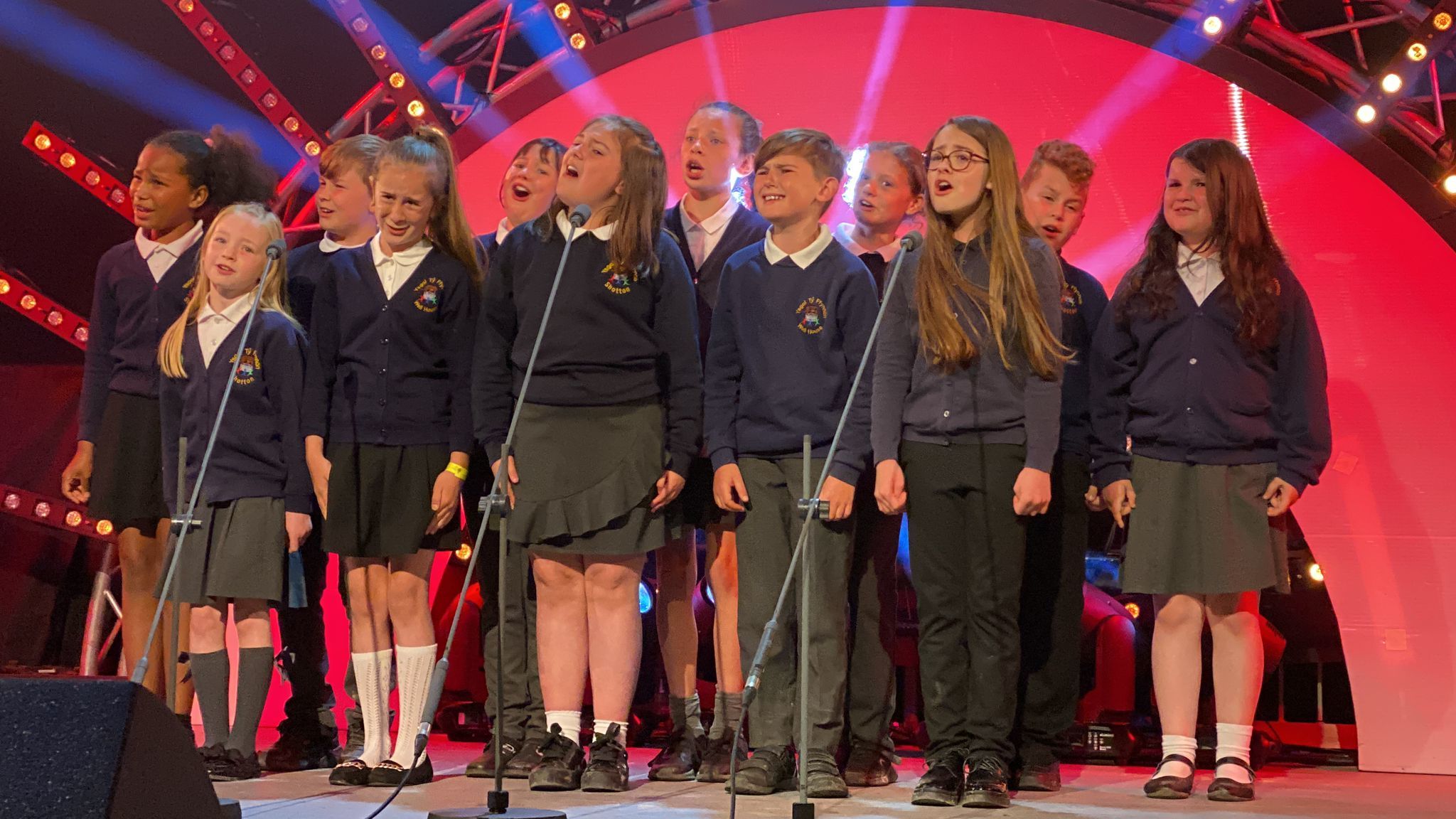 Ysgol Ty Ffynnon pupils at the Urdd Eisteddfod.