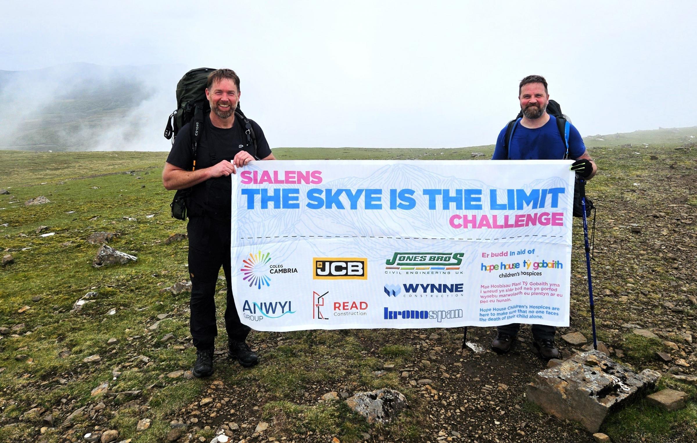 Karl Jackson and Carl Roberts completed the Skye is the Limit Challenge in aid of Hope House/T? Gobaith childrens hospices.