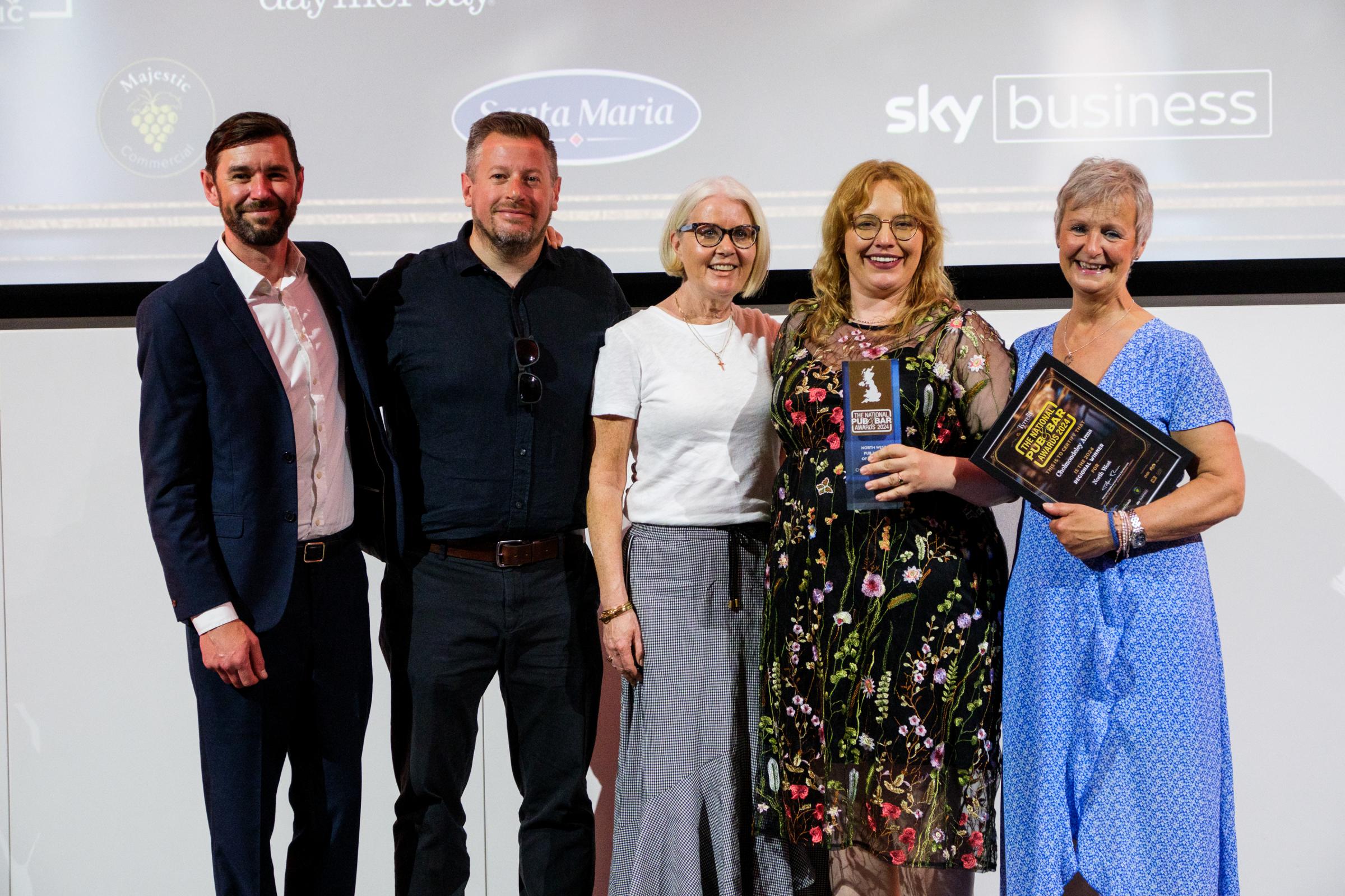 Awards organiser Tristan OHana (left), with The Cholmondeley Arms team.