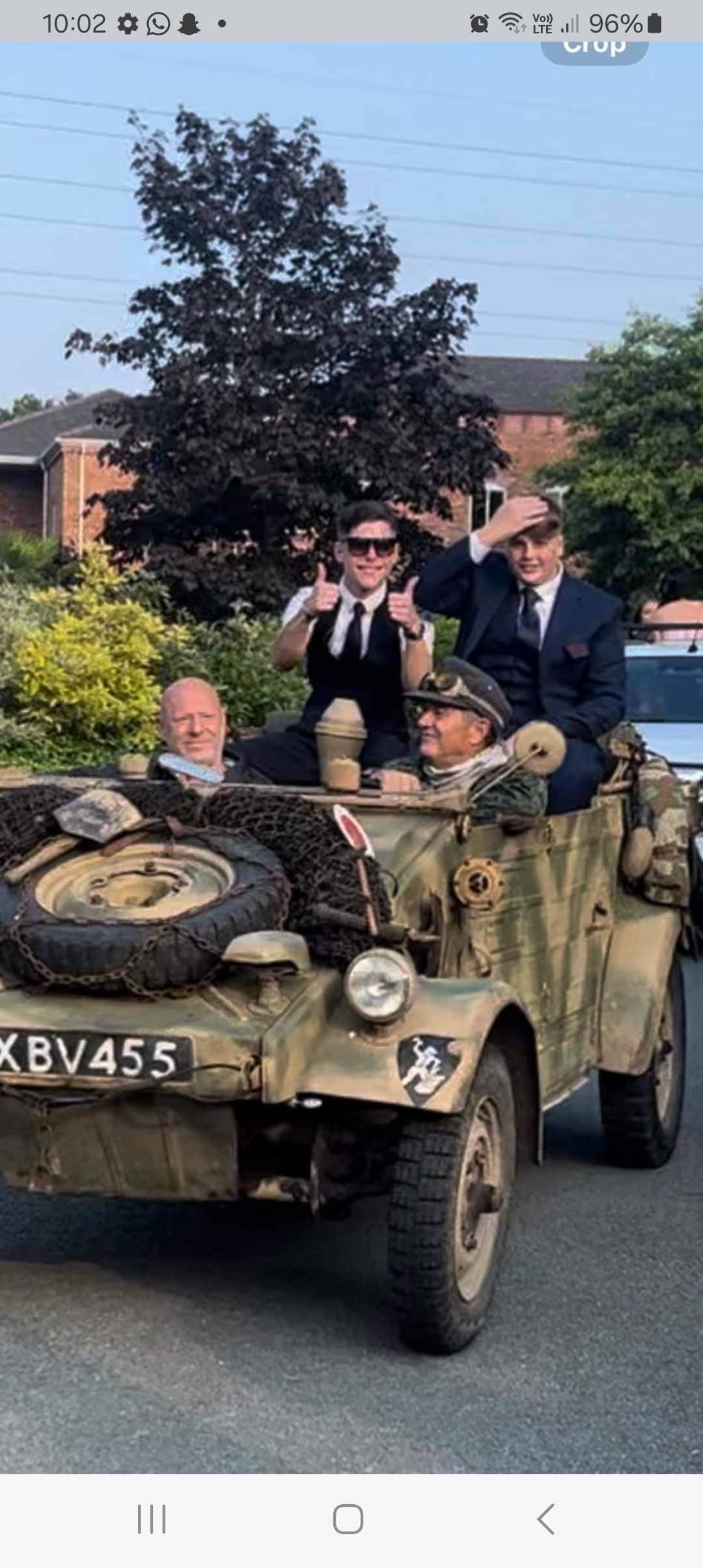 Joanne Bennett, from Pentre Bychan: Oli Molyneaux and Will Bennett arrived in a Kübelwagen for the Maelor School prom.