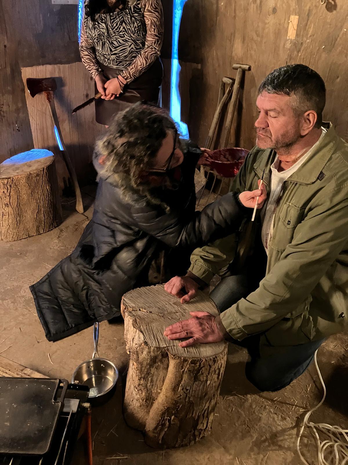 Spencer Wilding on set at Mindale Farm.