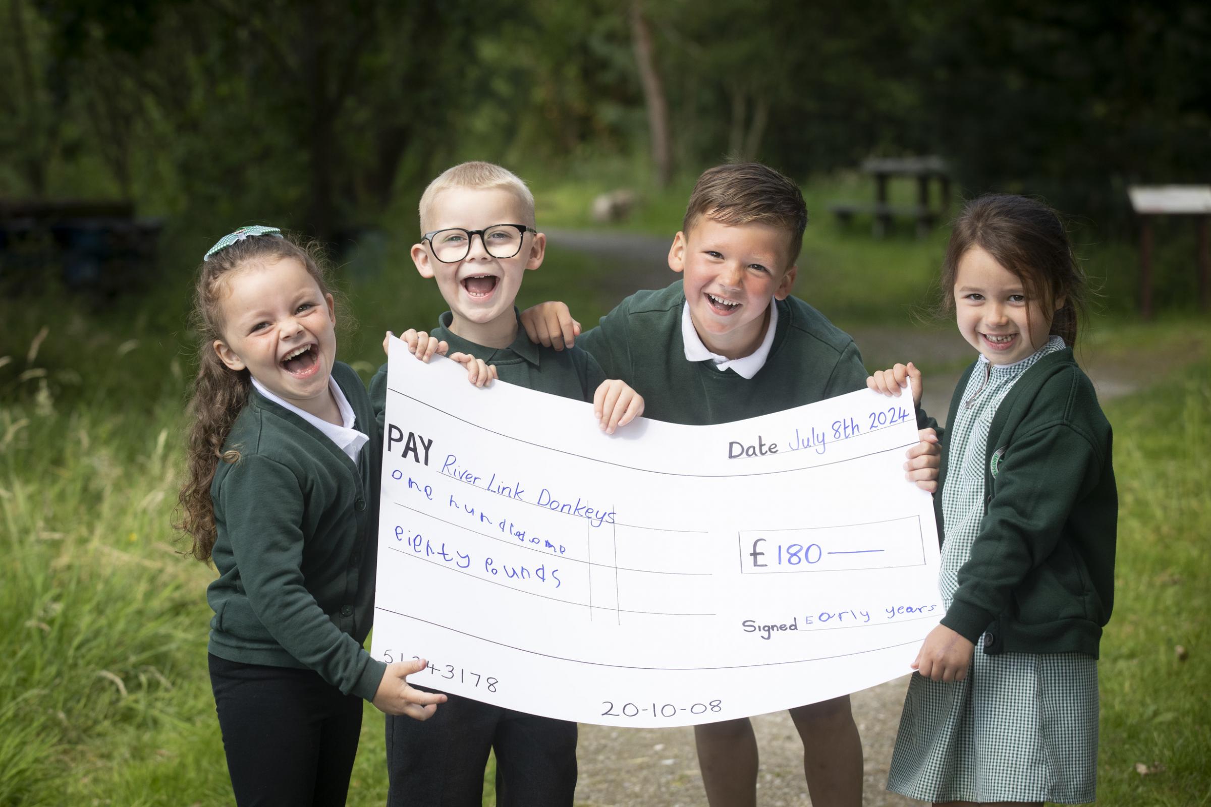 Sandcroft CP School charity entrepreneurs Ivy, Arthur, Jacob and Eva. Photo: Mandy Jones