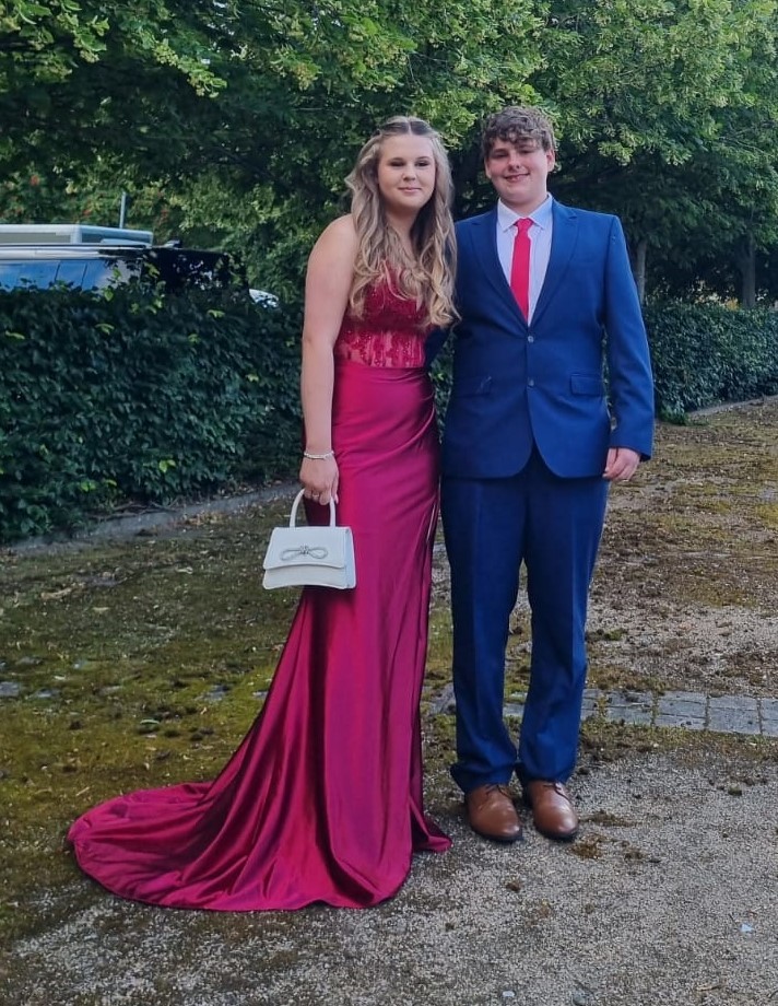 Lorraine Bellamy, from Wrexham: Rachel Bellamy and Jayden Hargreaves, Ysgol y Grango prom.