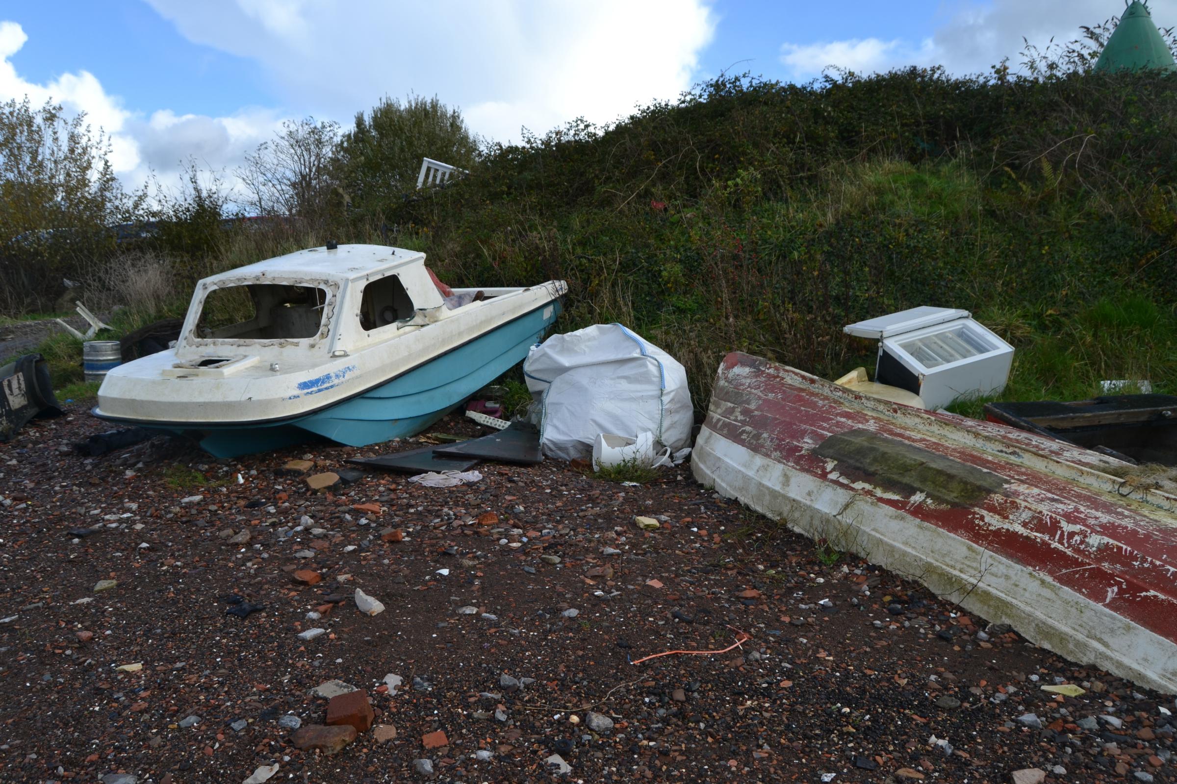 Before the Natural Resources Wales Dee estuary clean-up.