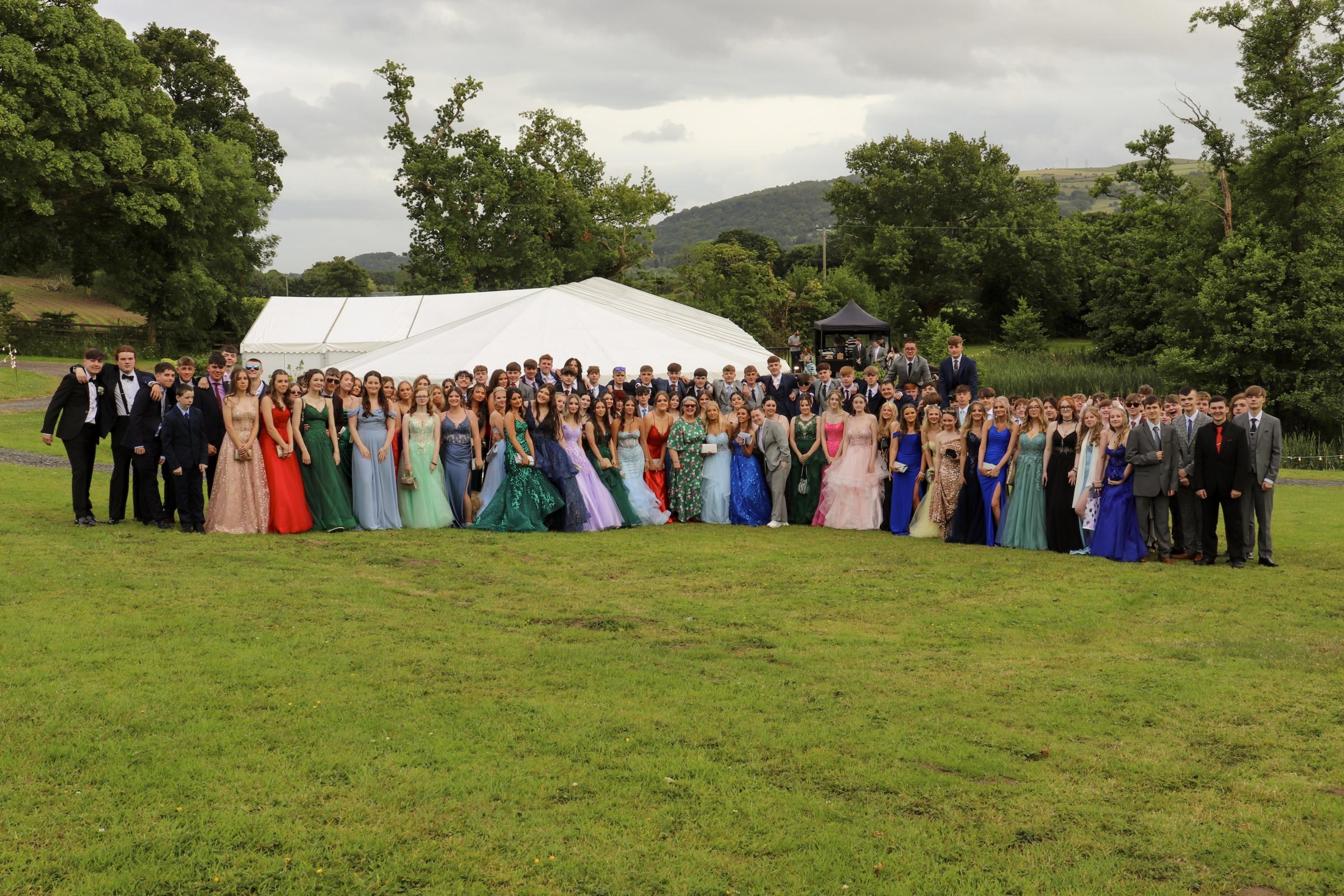 Year 11 Flint High School prom 2024 at Clawdd Offa Farm.