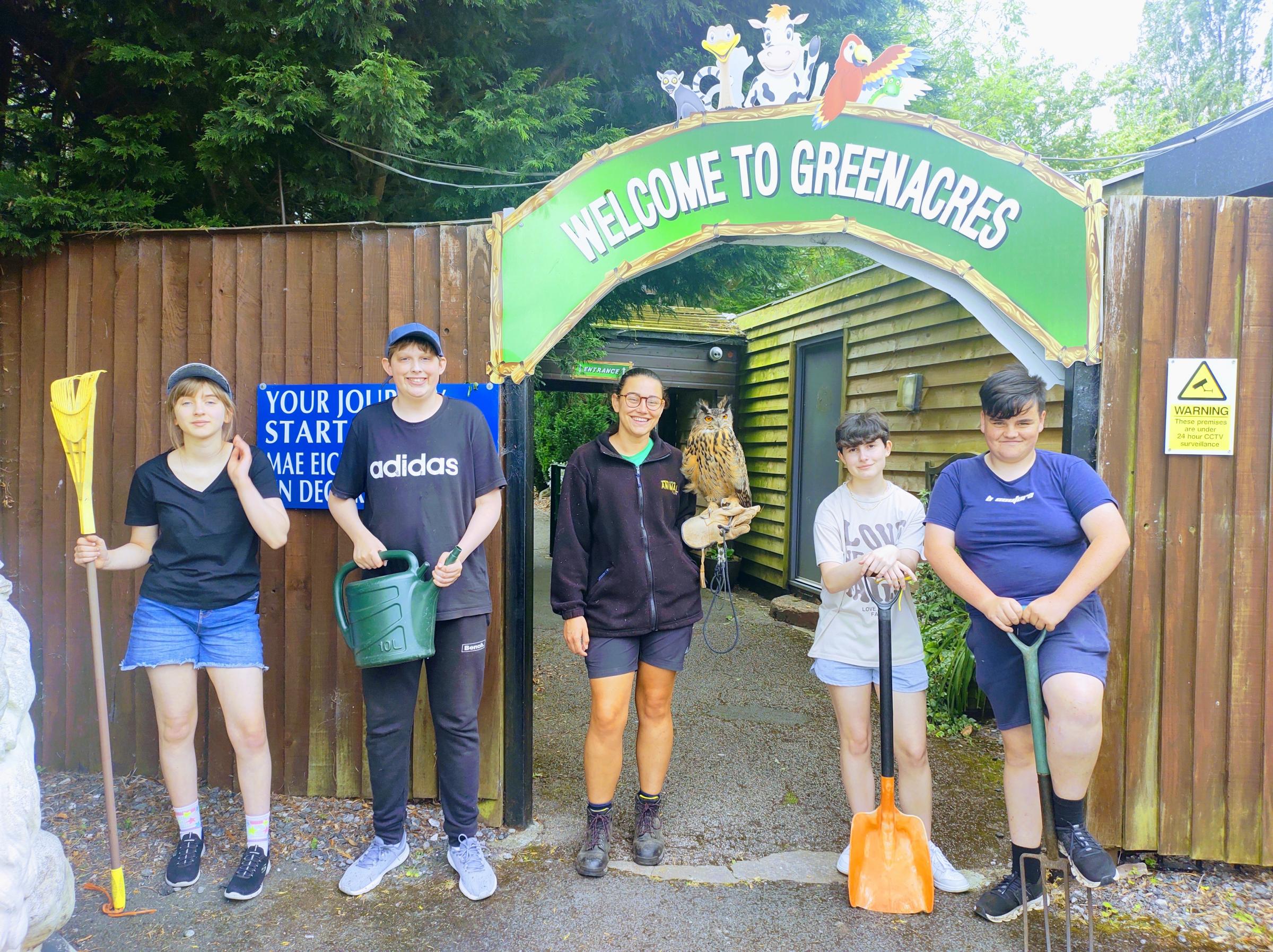 Lauren, Cameron, Megan and Logan at Greenacres Animal Park.