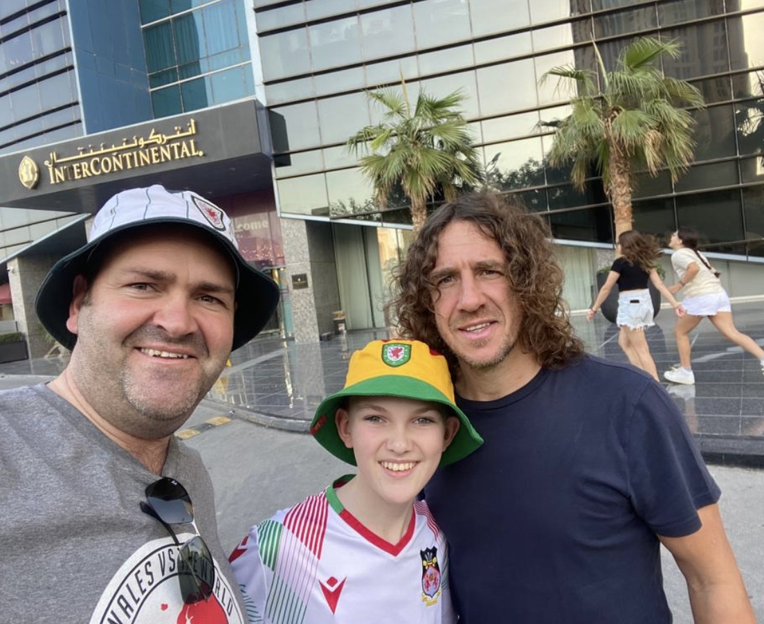 Melanie Davies, from Flintshire, shared a photo of Gareth and Aled Davies meeting Carles Puyol whilst out supporting Wales at the Qatar World Cup.