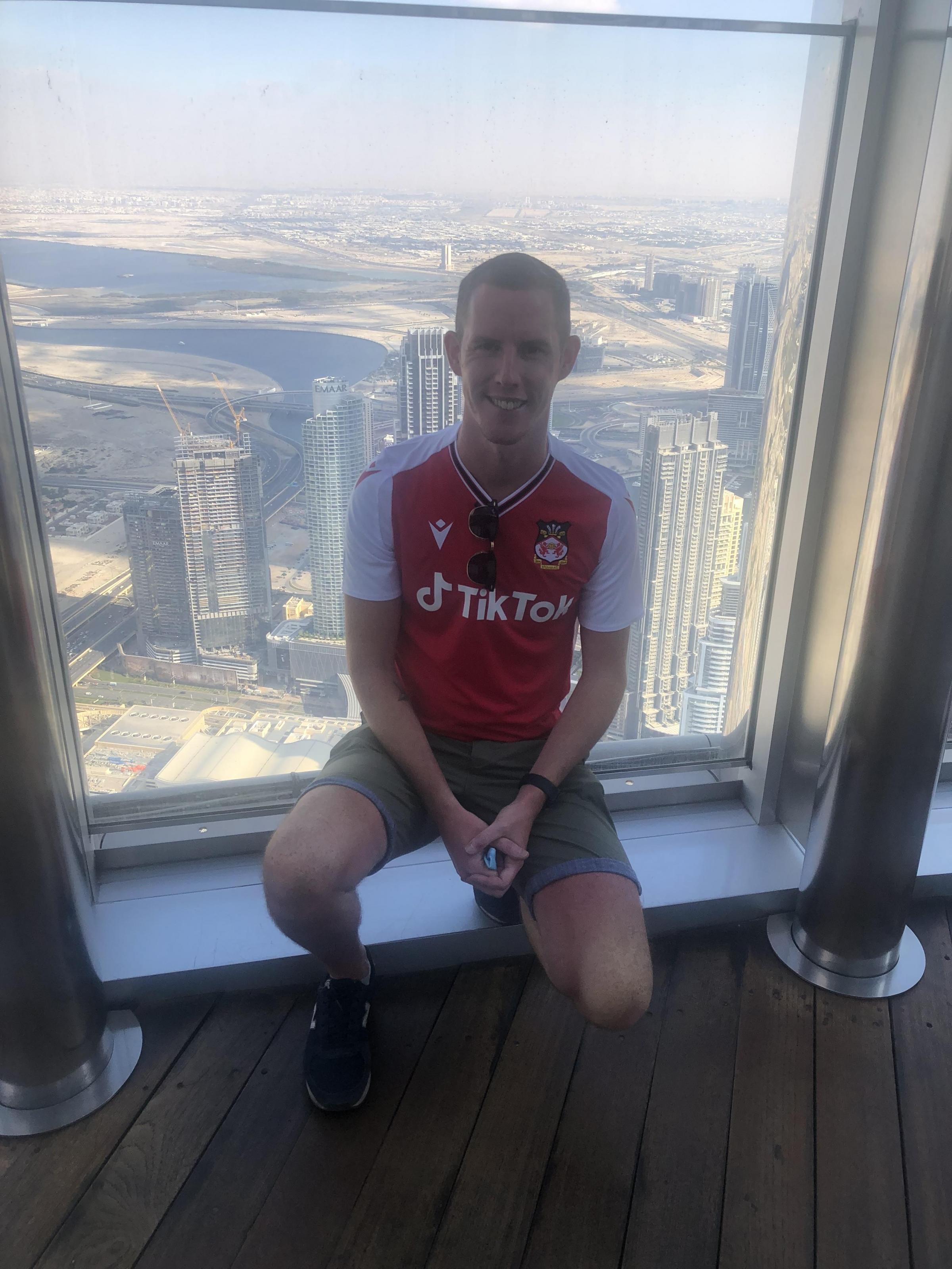 Phil Roberts, from Garden Village, on a trip to Dubai, where he went up the tallest building in the world, the Burj Khalifa.