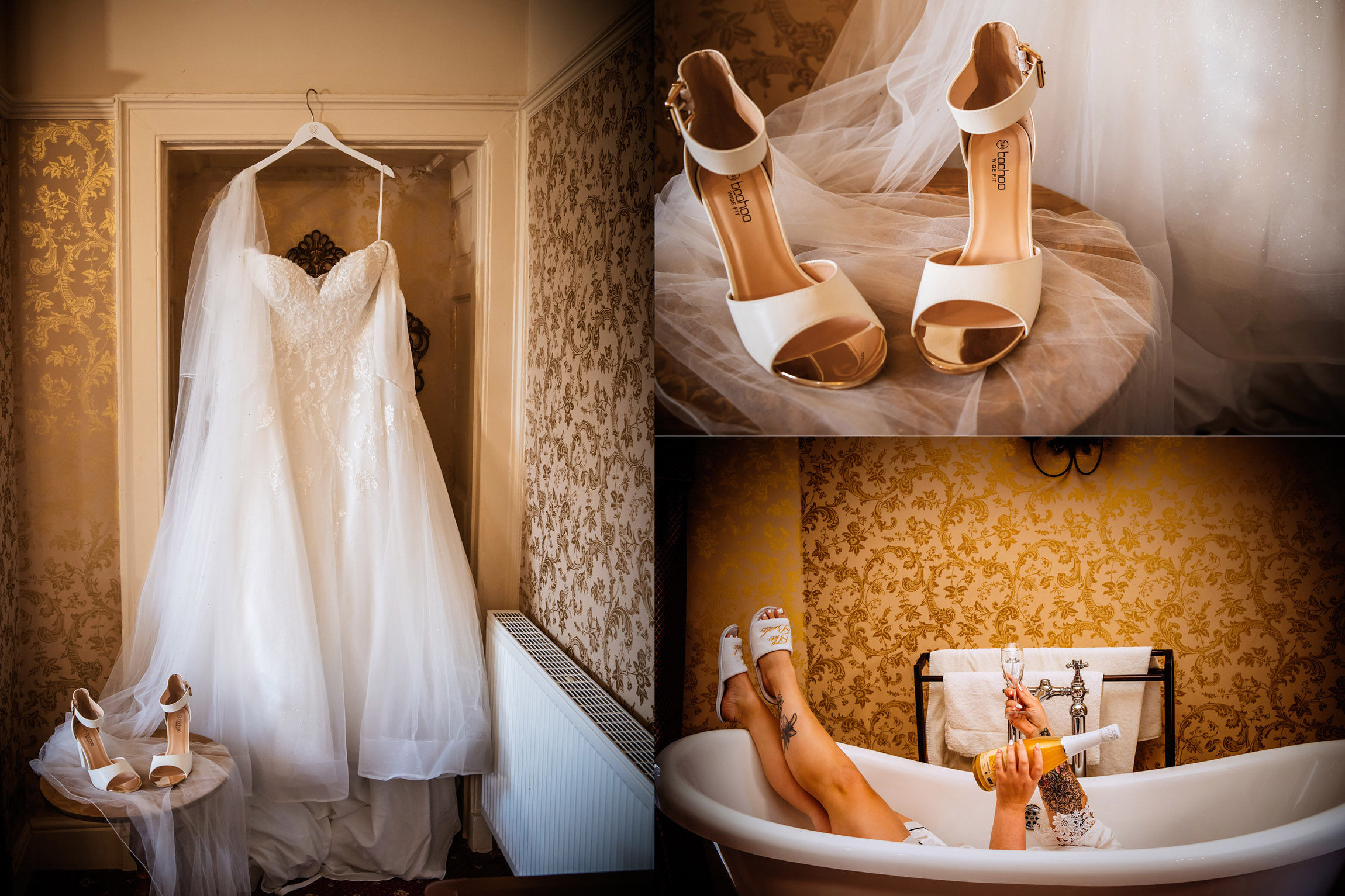 Jessica Correias dress and shoes and a moment in the bath.