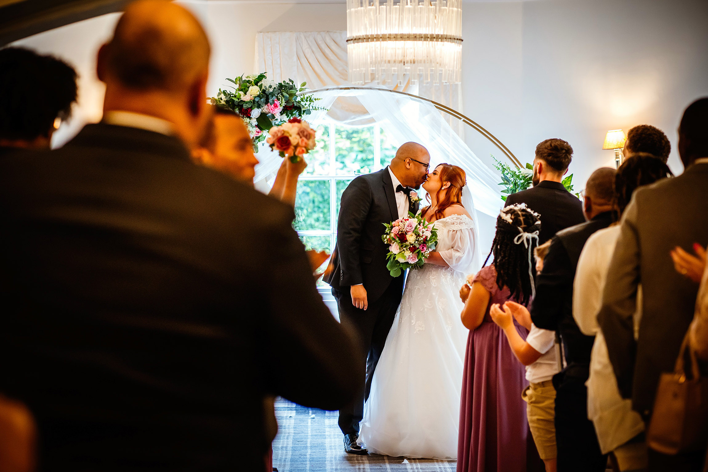 First kiss as Mr and Mrs.