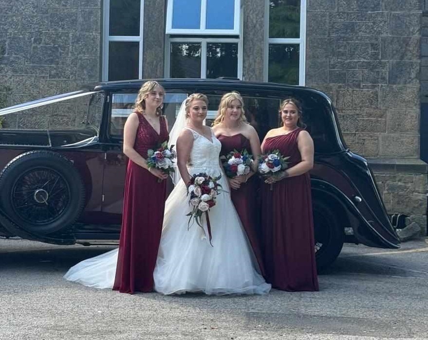 From left: Bridesmaid Laura Lewis, bride Karina Kubies, maid of honour Abby Sheriff and bridesmaid Chantelle Williams.