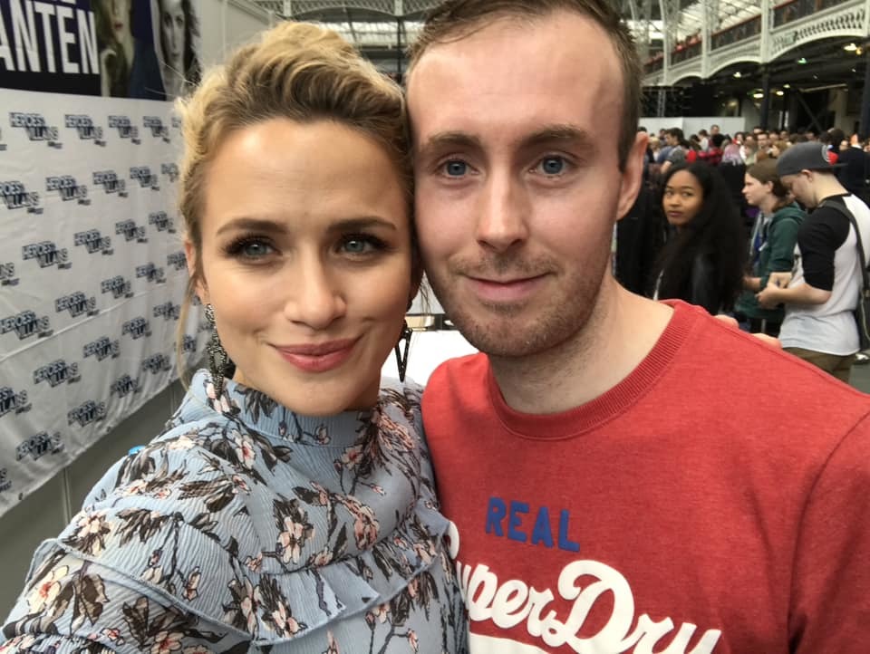 David Morris with acress Shantel VanSanten.