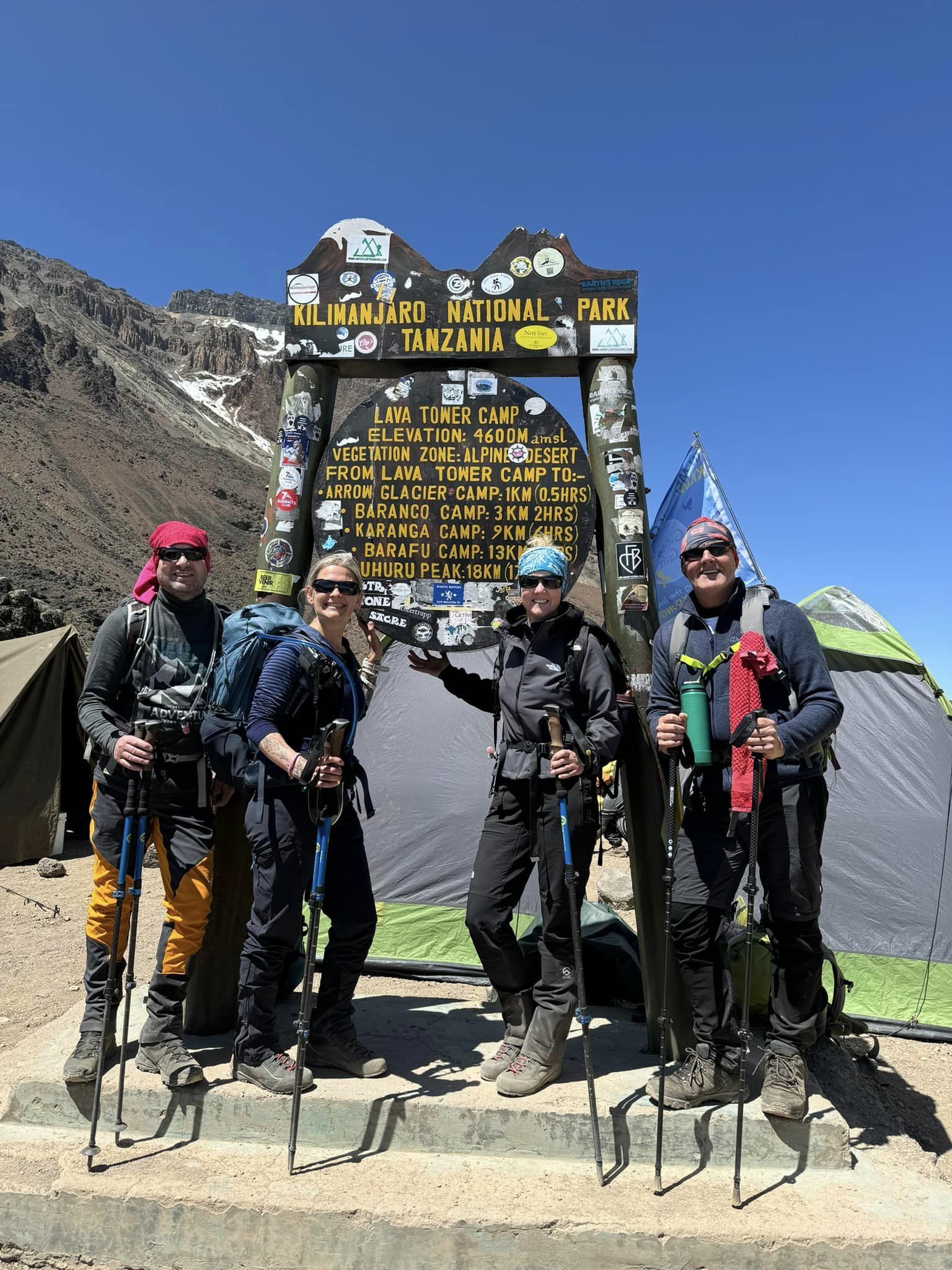 Jamie Turner, Joanna Turner, Katie Kelly and Shaun England in Tanzania.