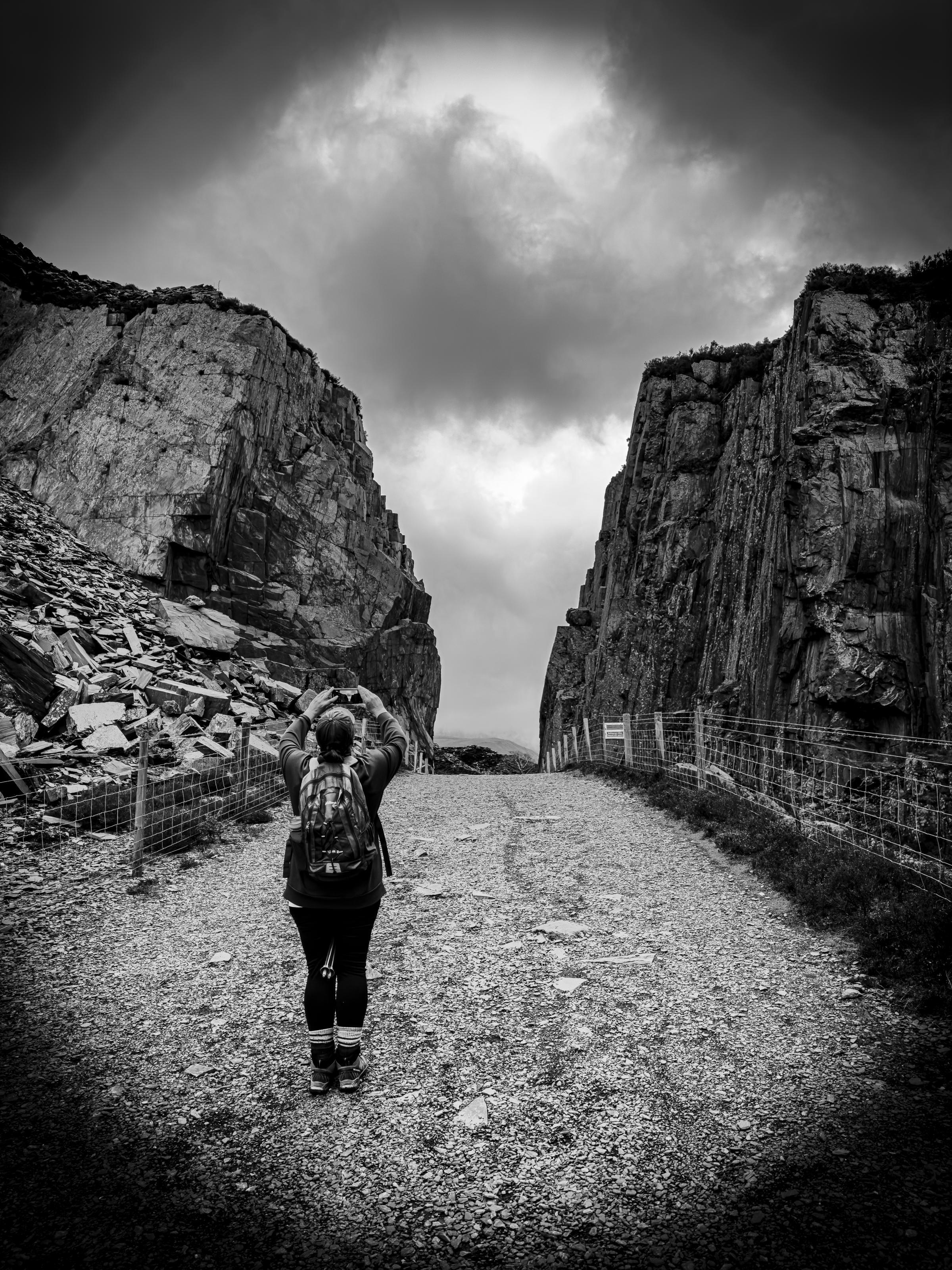 The stunning Dinorwic quarry the lady in the picture is my partner Donna Burns also a member of the camera club