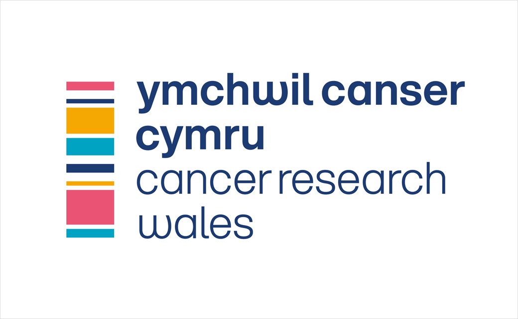 The Cancer Research Wales logo, featuring stripes of its own.