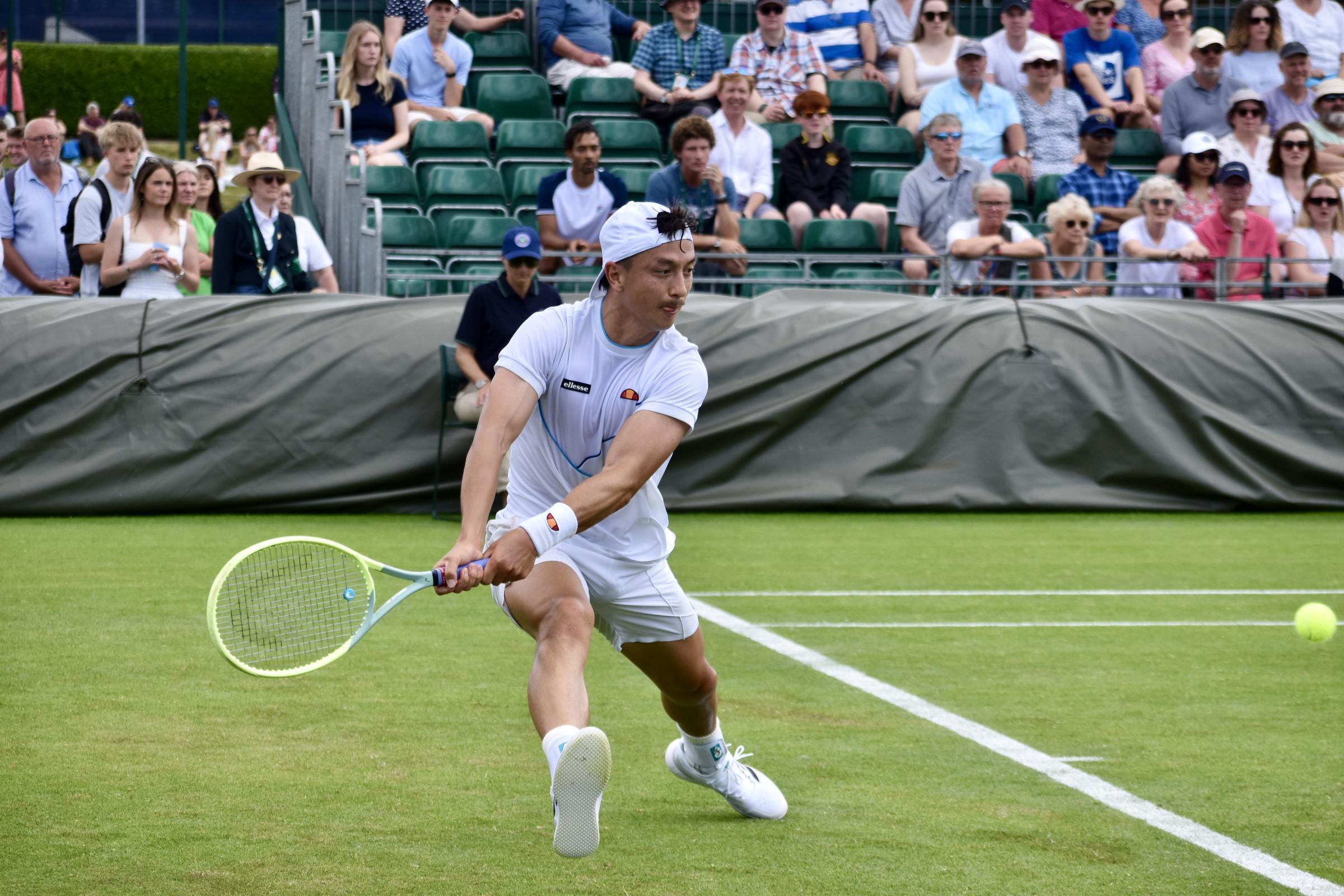 Ryan Peniston, British tennis player. Wimbledon qualifying, 2024. Photo: Kara Beth Davies