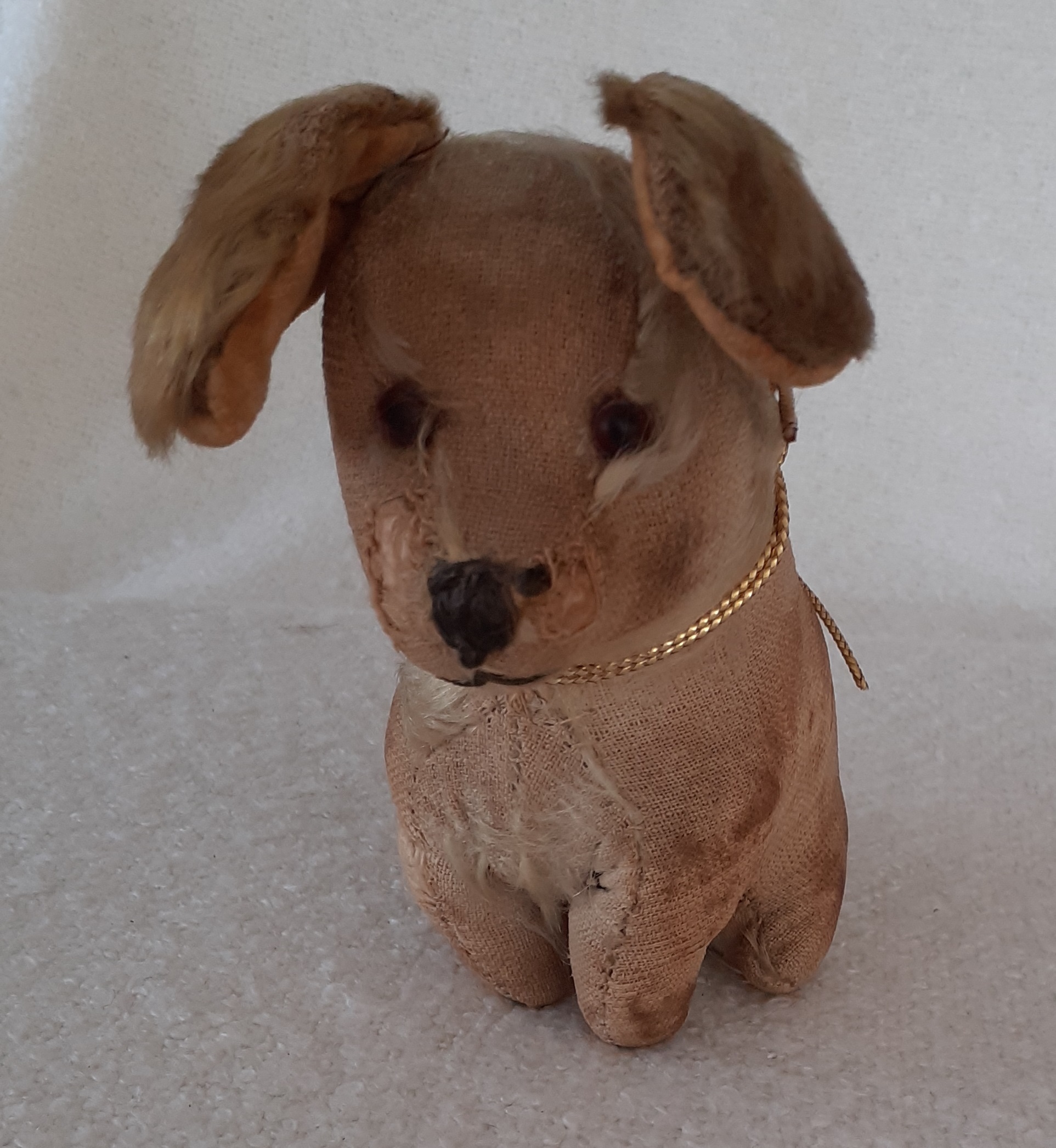 Peter the dog sewn with tears by Kate Williams.