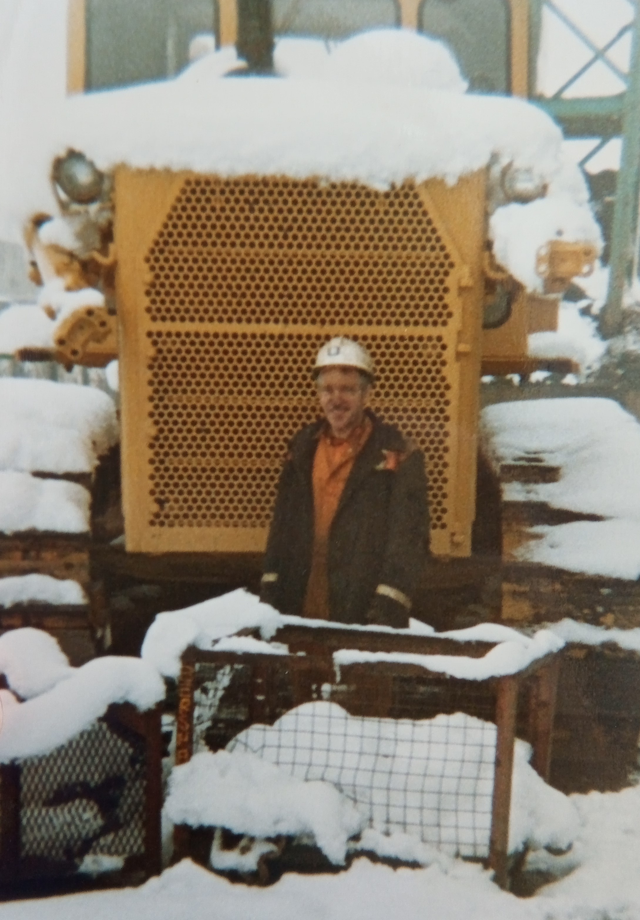 Keith Hett during salvaging at Bersham Colliery.