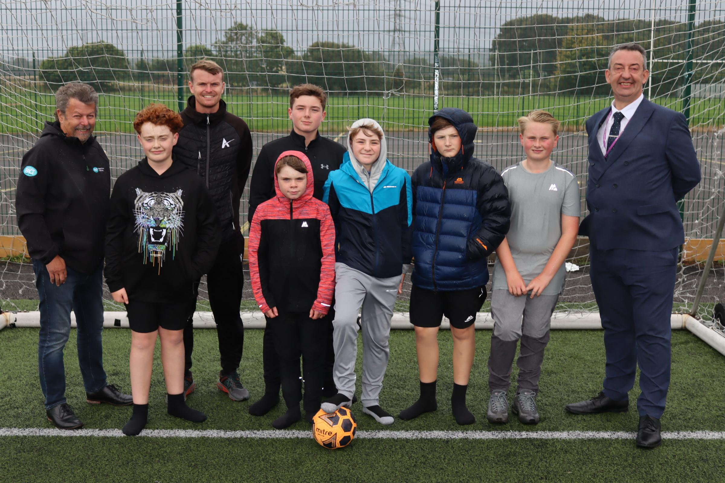 Footballers enjoy the activities funded by the Your Community, your Choice grant, with left to right Dave Evans, Josh McEwan, and Andy Dunbobbin.