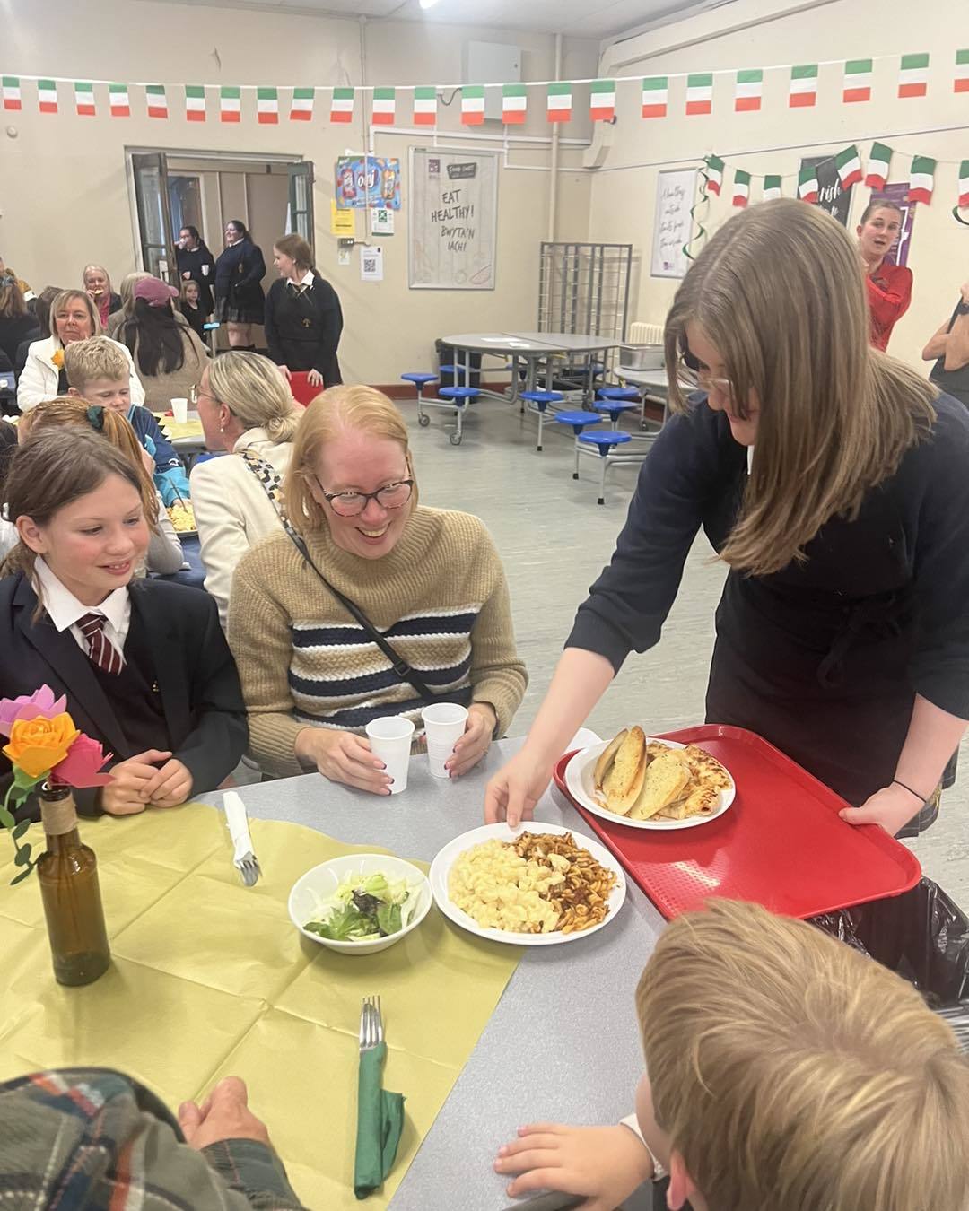 A taste of Italy at the Elfed High School Year 7 Welcome Evening.