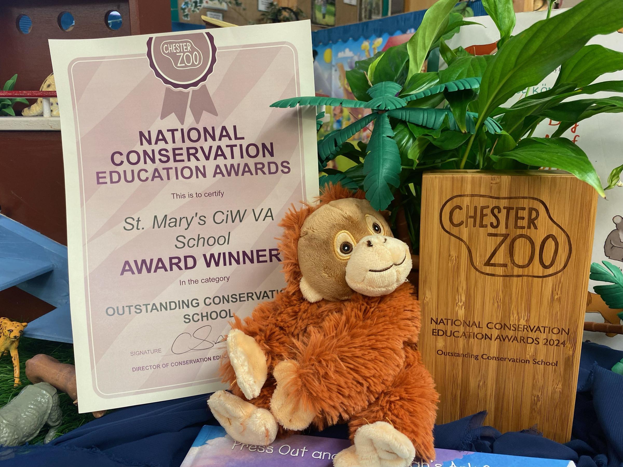 Outstanding Conservation School awrd for St Marys School.