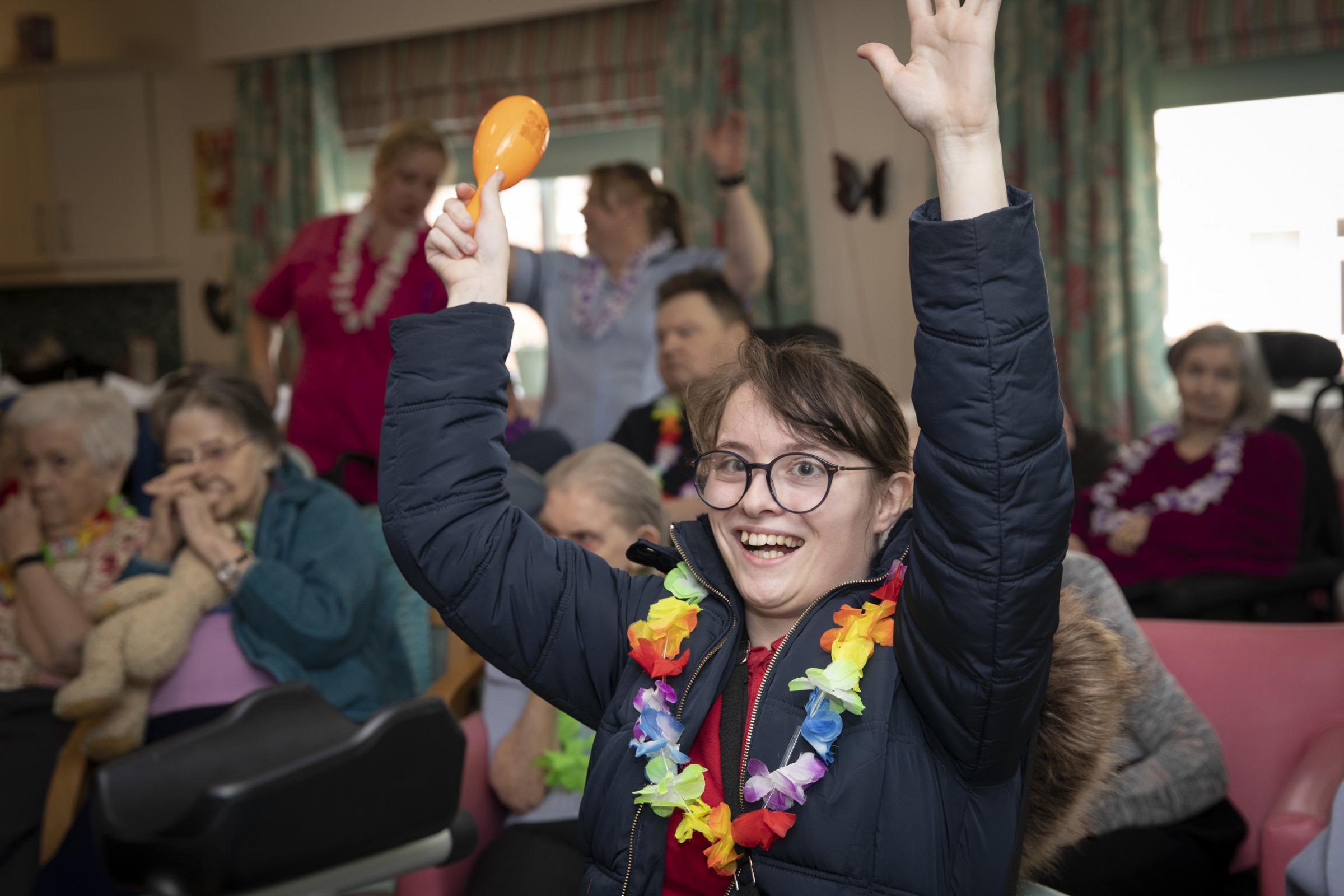 St Christopehers School pupil Faye Jones enjoying the music. Photo: Mandy Jones