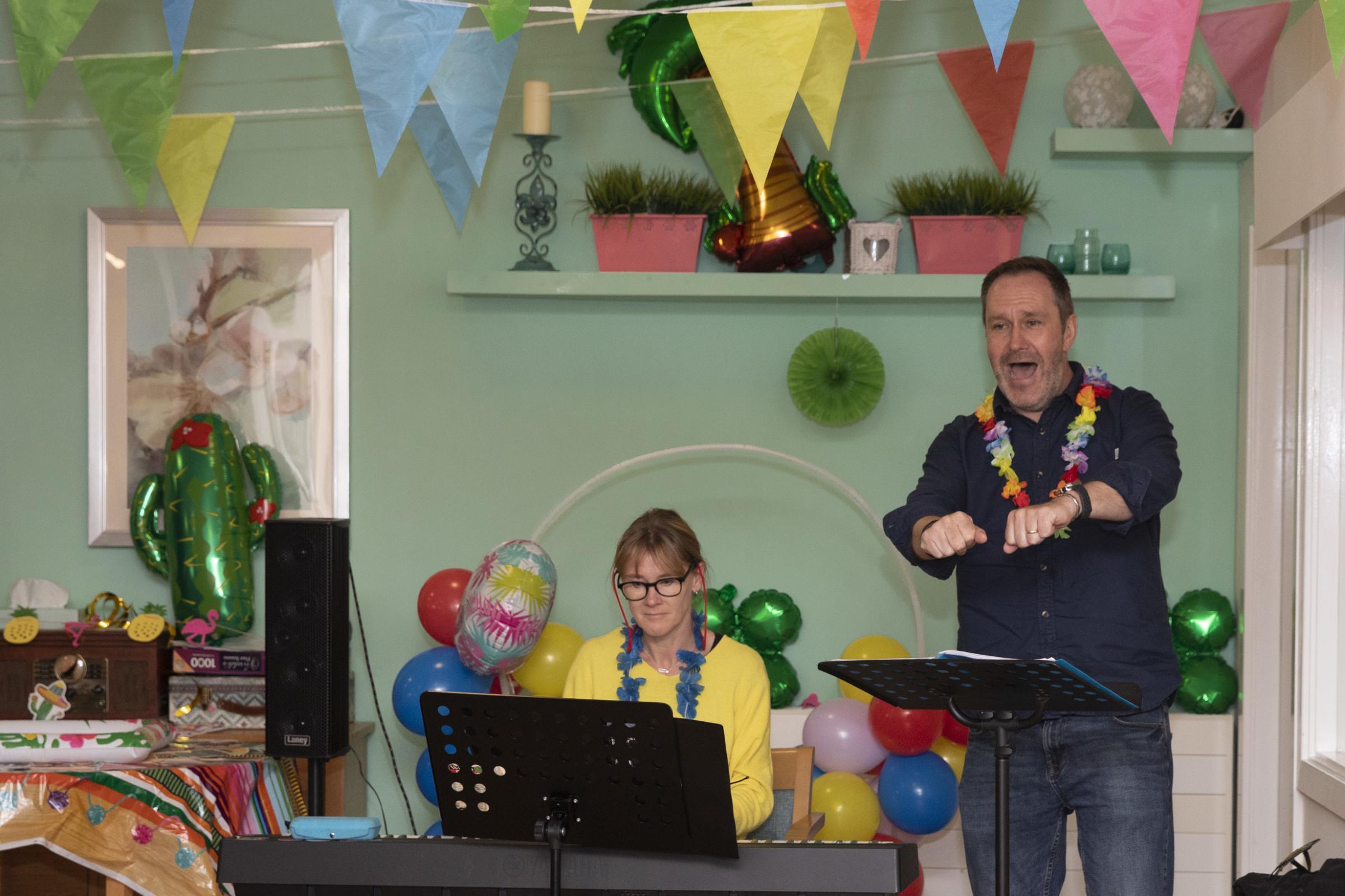 Musician in residence Nia Davies Williams and Emyr Gibson, the creative practitioner at Pendine Parks Bryn Seiont Newydd Photo: Mandy Jones