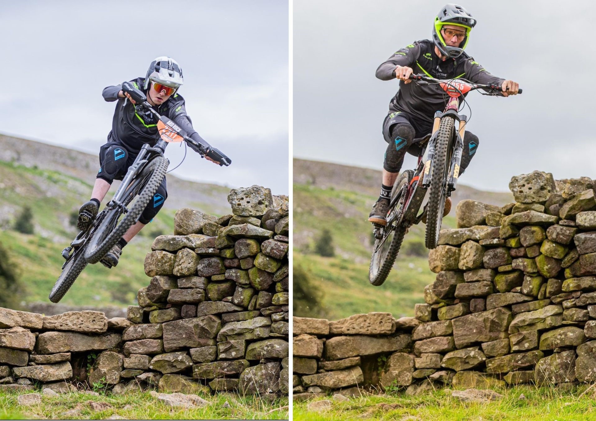 Dylan Hayes (left) and his dad Kyle in action.