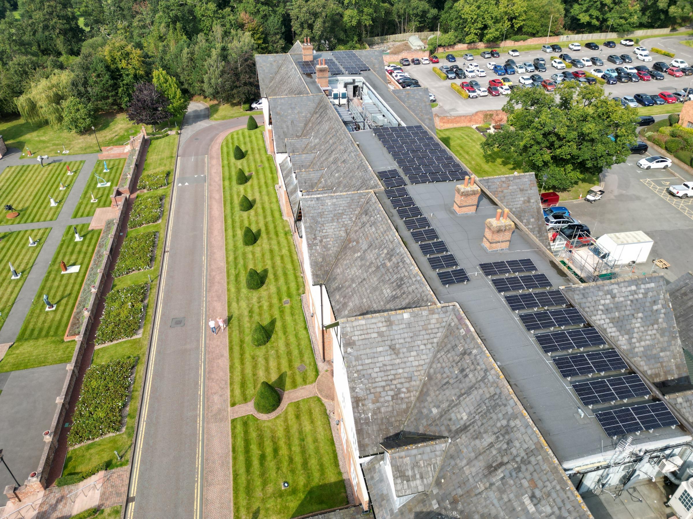 Solar panels, air source heat pumps and advanced air conditioning have reduced carden Parks energy consumption by 50 per cent.