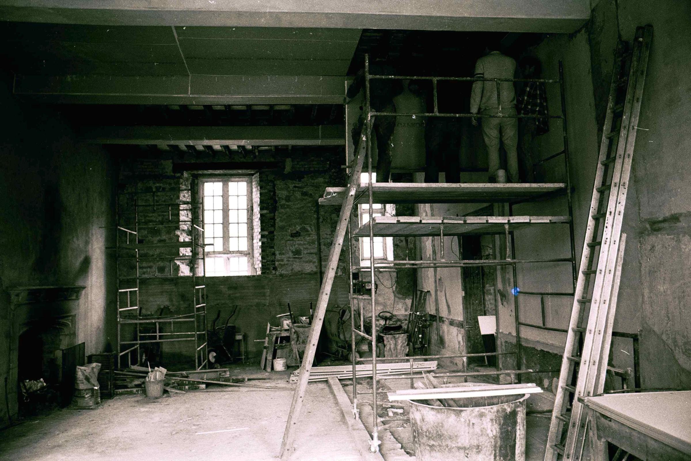 Renovations at Plas Teg in 1986.