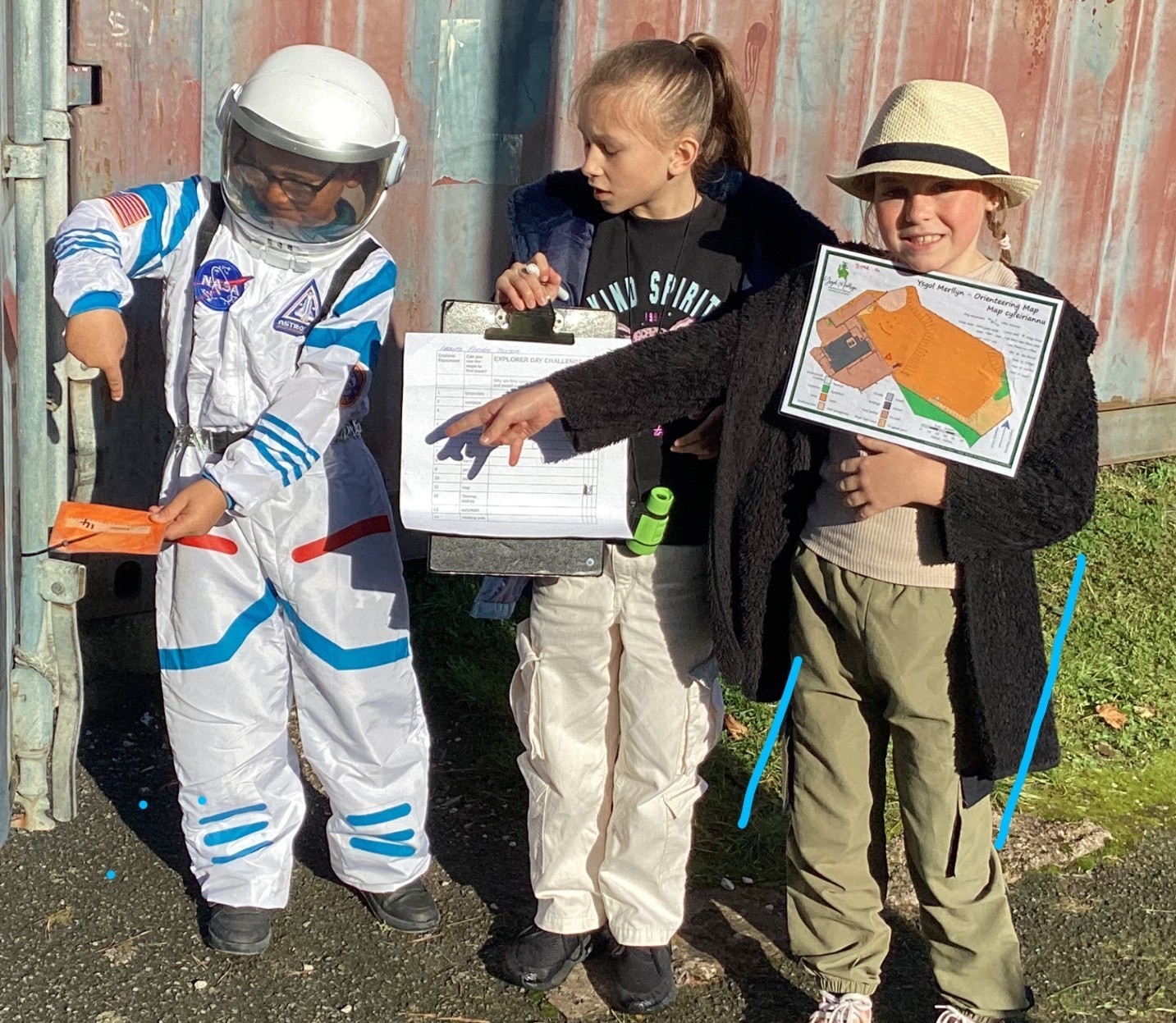 Activities during Explorers Day at Ysgol Merllyn.