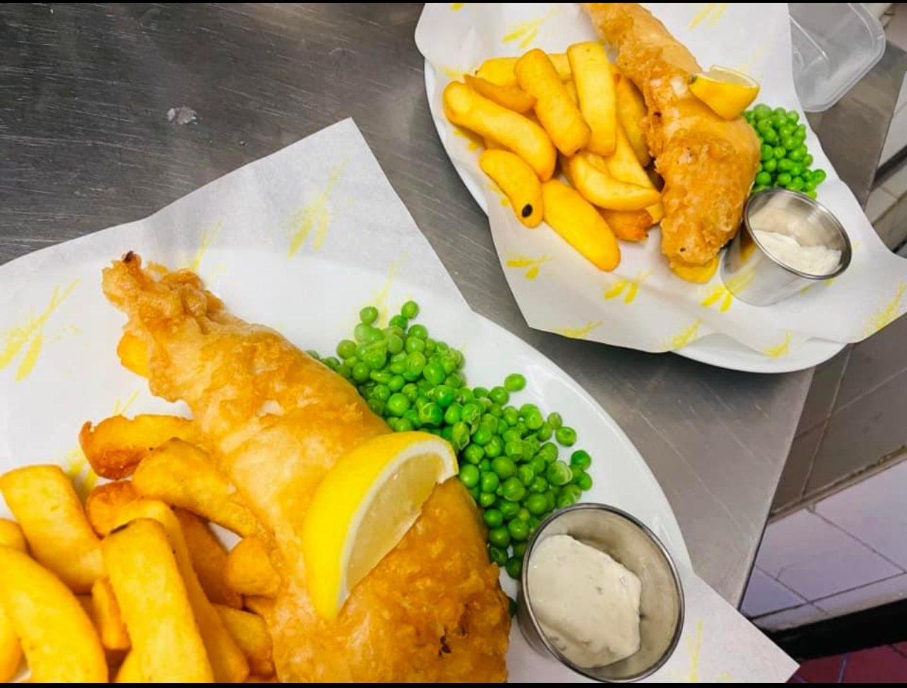 Freshly battered fish, and it’s boss Sarahs own top secret recipe batter.