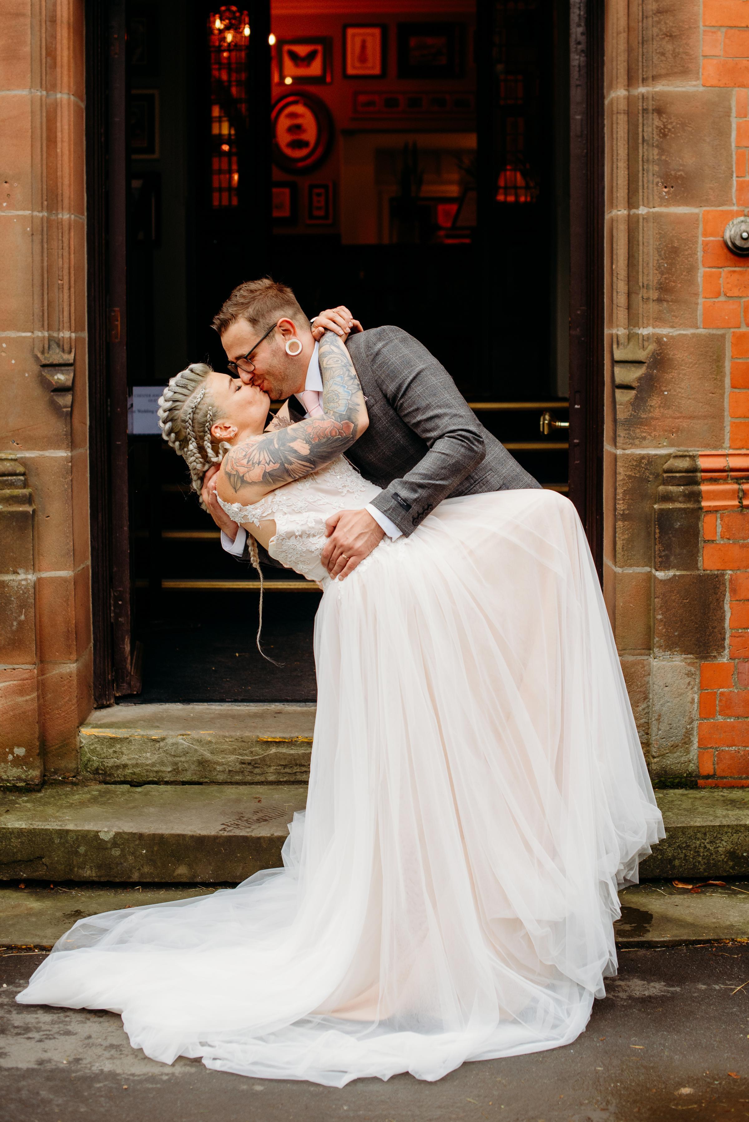 Jessica and Jon Solari outside The Oakfield at Chester Zoo.