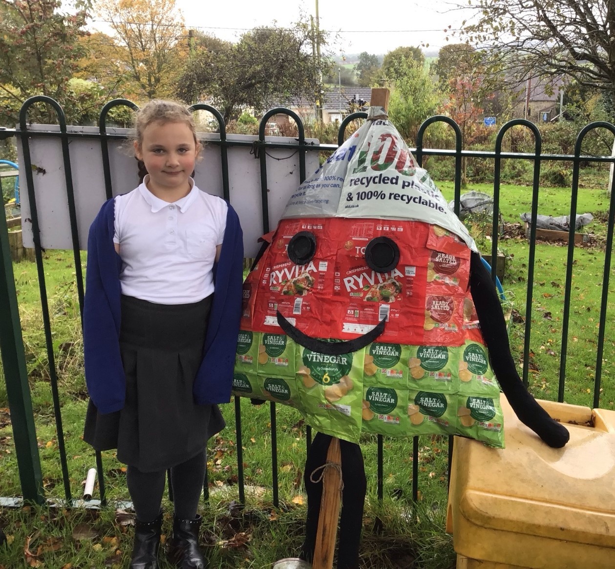 Eco Scarecrow competition at Ysgol Trelawnyd VA School.