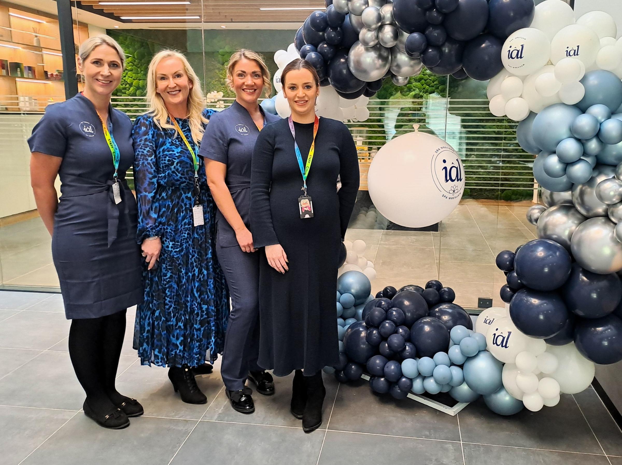 Iâl Spa team with vice principal of technical studies Vicky Edwards (second left) with hair and beauty commercial manager Sarah Edwards (far left).