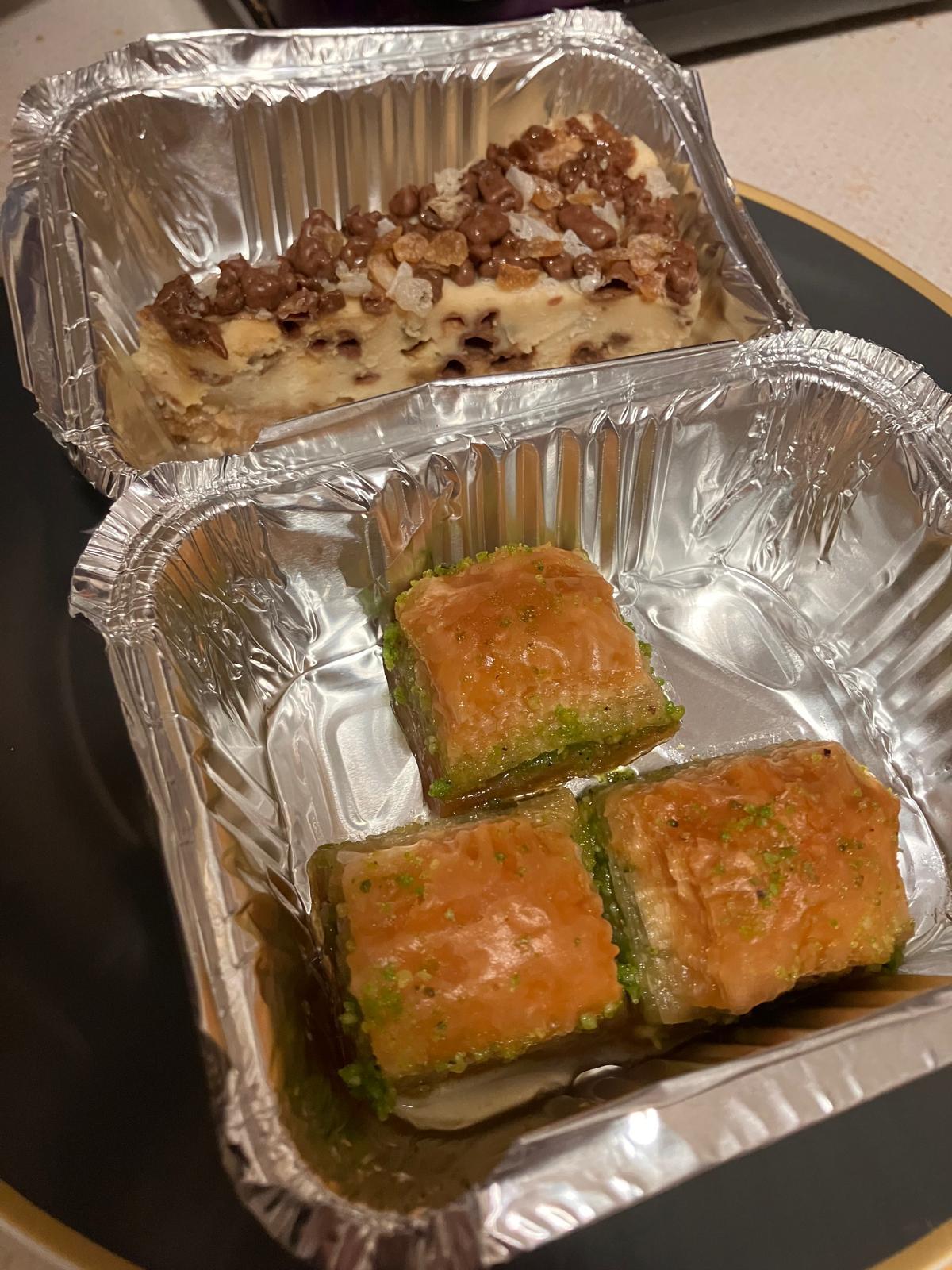 Likya Mediterranean Restaurant in Flint. Baklava and honeycomb.