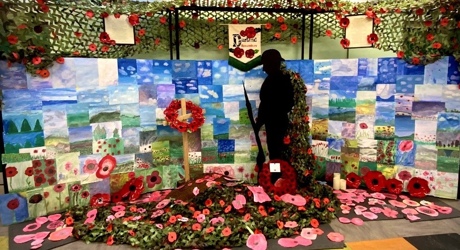 Technology faculty Remembrance display at Darland HIgh School.